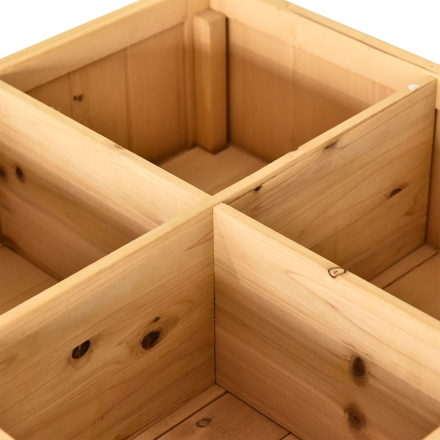 Wooden Herb Planter with 8 Pocket, Raised Bed Container Garden Planter Boxes, 110L x 46W x 76Hcm, Natural