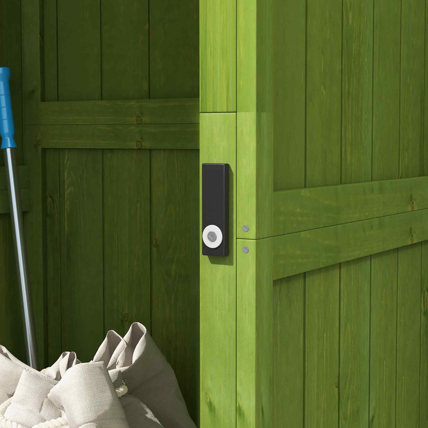 Wooden Garden Shed, Utility Outdoor Small Shed with Lockable Double Doors, Shelves and Roof Hatch, Dark Green