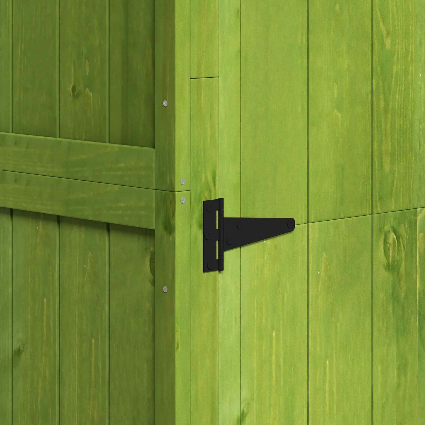 Wooden Garden Shed, Utility Outdoor Small Shed with Lockable Double Doors, Shelves and Roof Hatch, Dark Green
