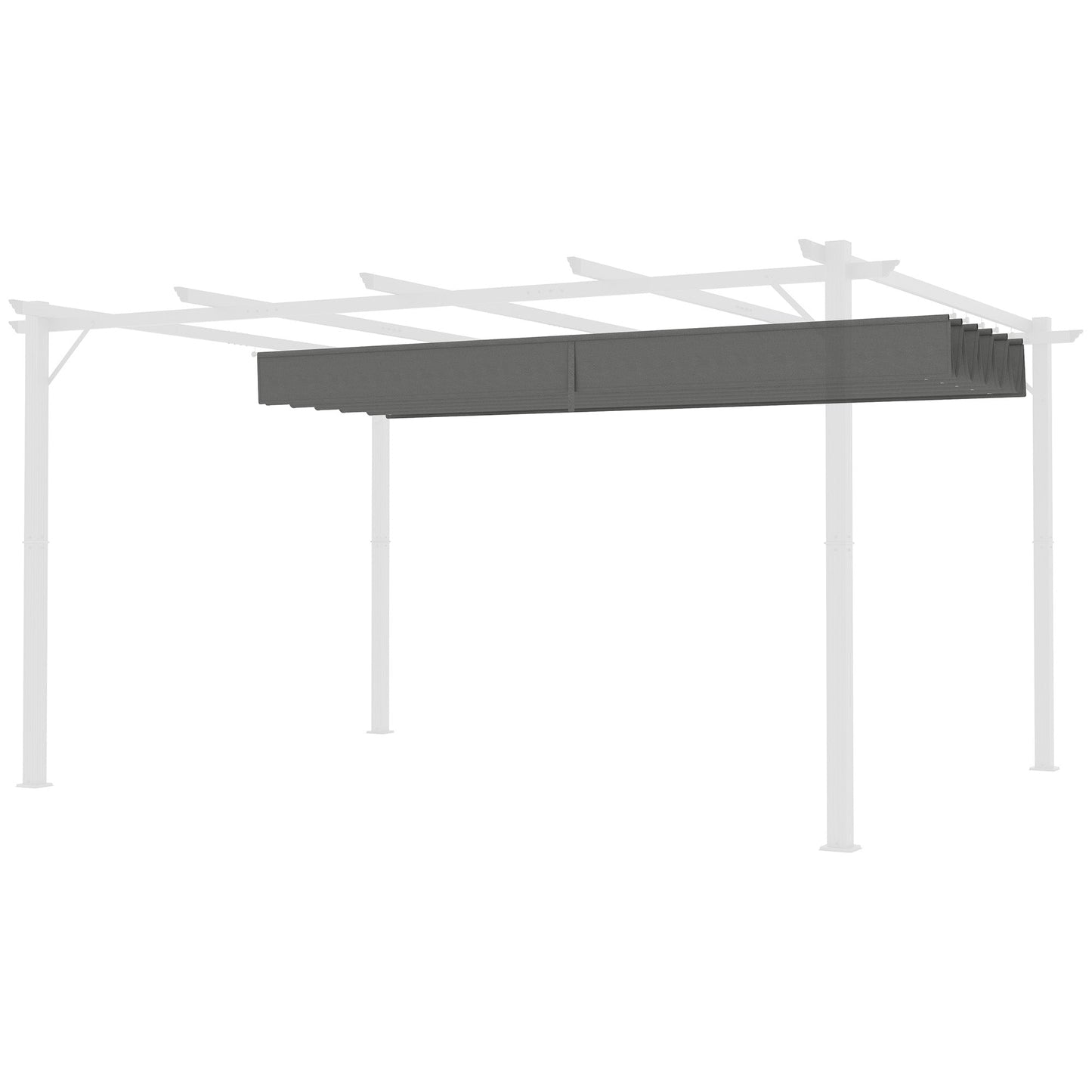 Retractable Pergola Shade Cover, Replacement Canopy Fabric for 4 x 3 (m) Pergola, Gazebo Retractable Roof, Light Grey