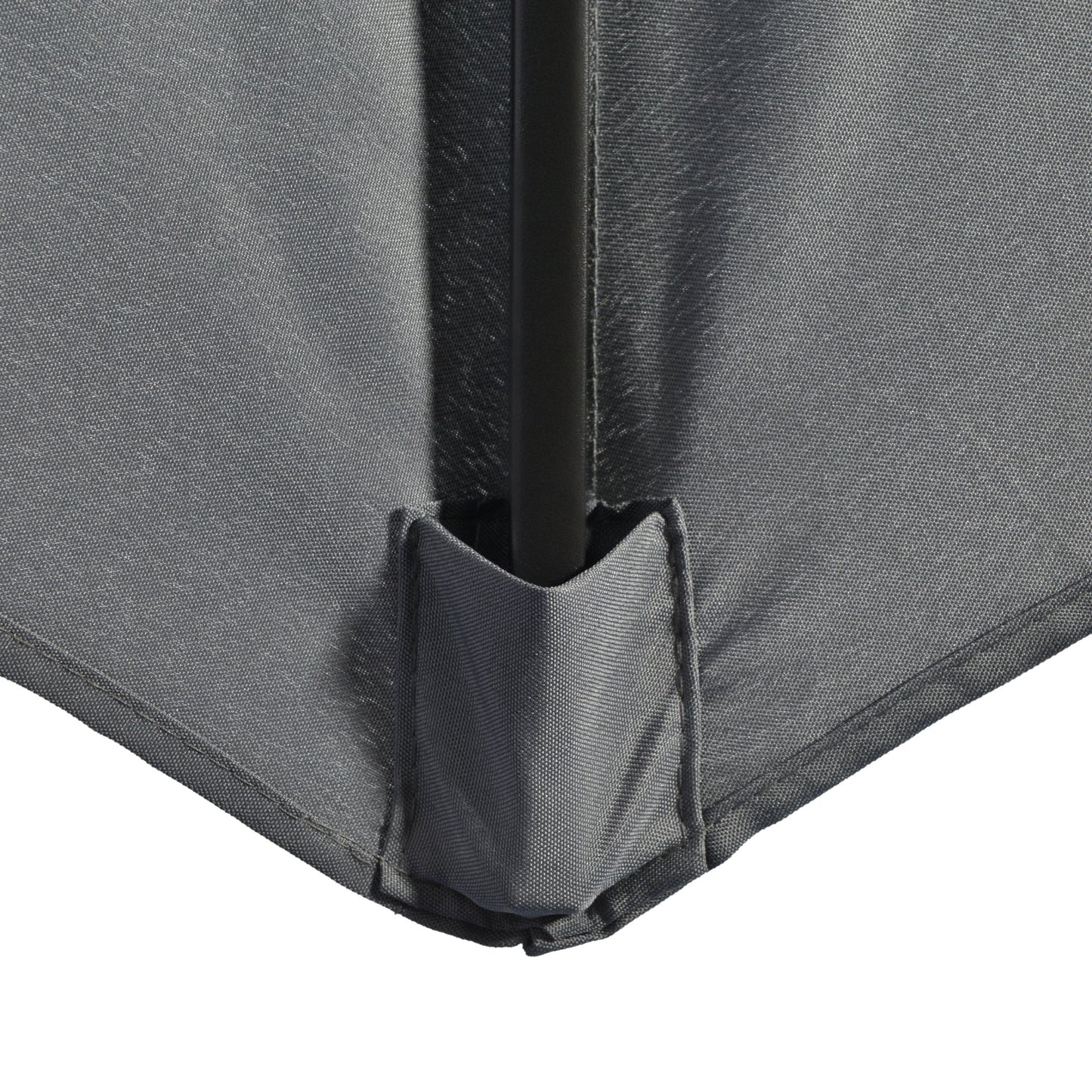 Garden 3(m) Parasol Umbrella, Outdoor Market Table Umbrella Sun Shade Canopy with 8 Ribs, Easy Push to Open, Grey