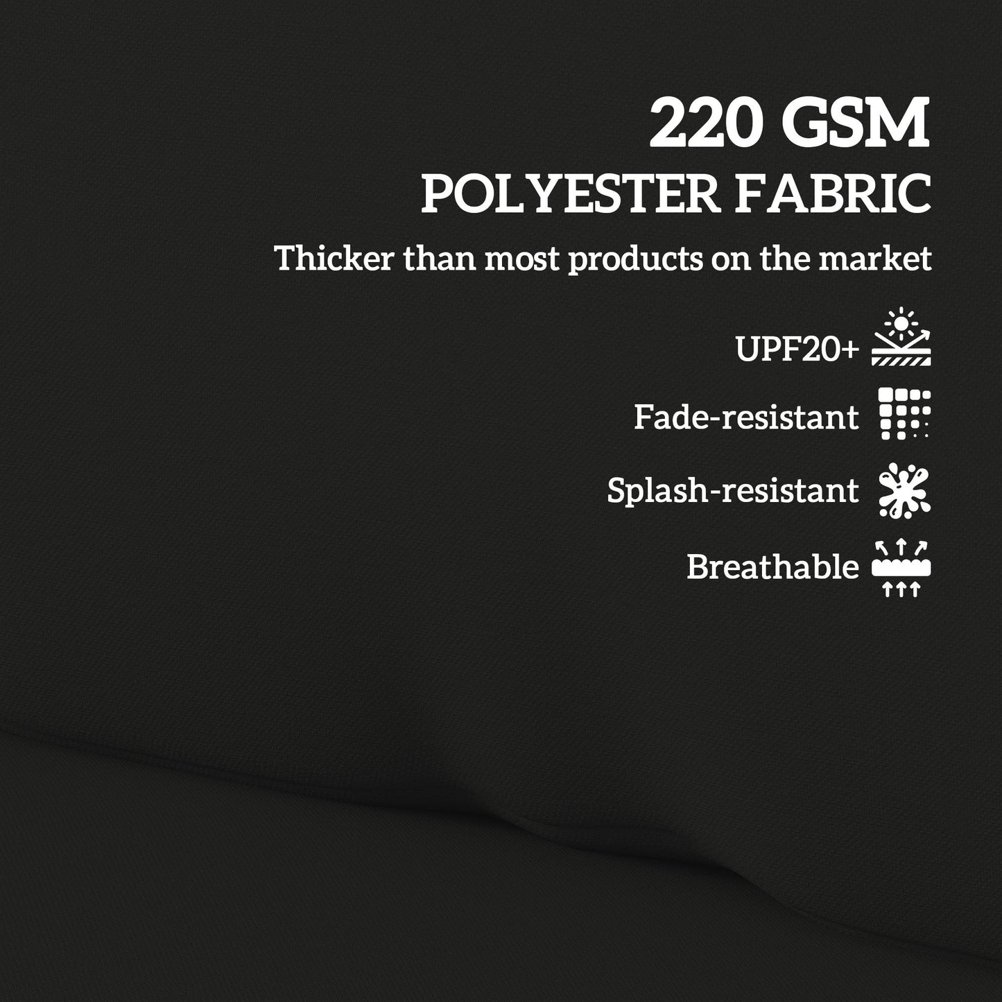 2 Seater Pallet Furniture Cushions Pallet Cushions, UPF20+ 220gsm Fabric, 20 cm Thick Outdoor Seat Pads, Black
