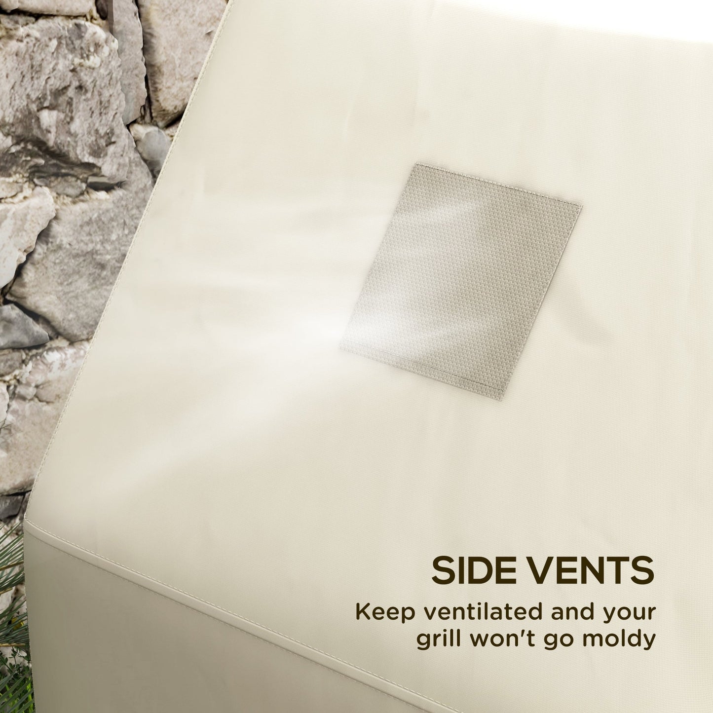BBQ Cover for Rectangular Gas Grill, 300D Oxford Fabric Barbecue Covers, Waterproof UV Protection Rip-Proof, with Windproof Buckles, Beige, 152 x 66 x 115cm