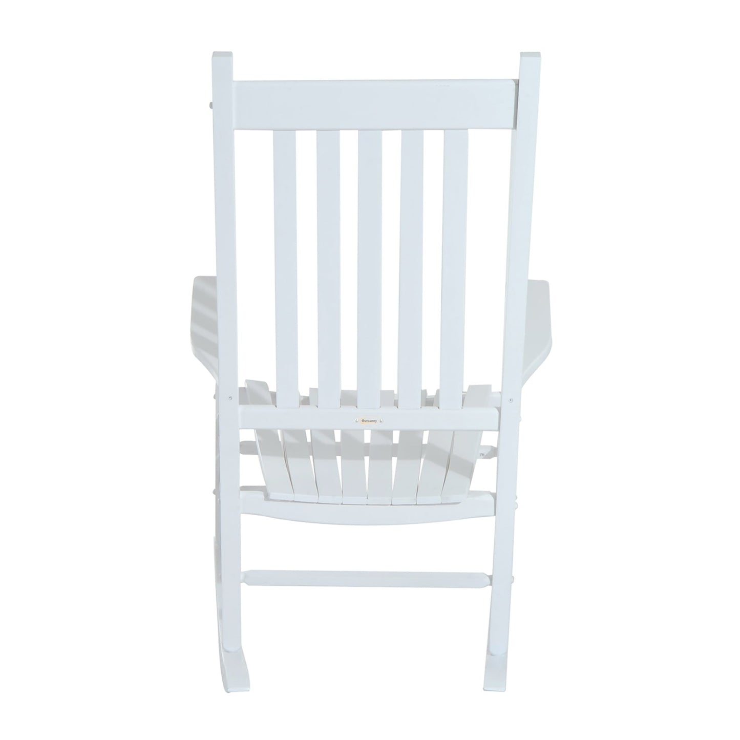 Outdoor Porch Rocking Chair Armchair Wooden Patio Rocker Balcony Deck Garden Seat White