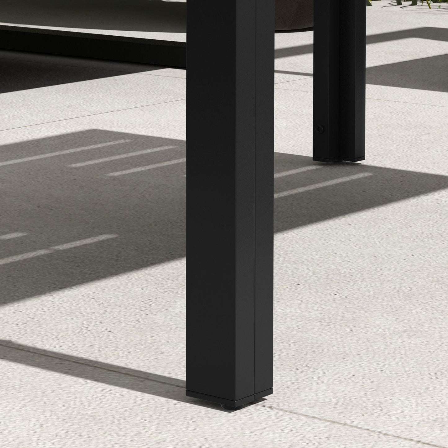 Garden Coffee Table, Rectangular Patio Side Table with Steel Frame and Slat Tabletop for Outdoor, Balcony, 101.5 x 61cm, Black