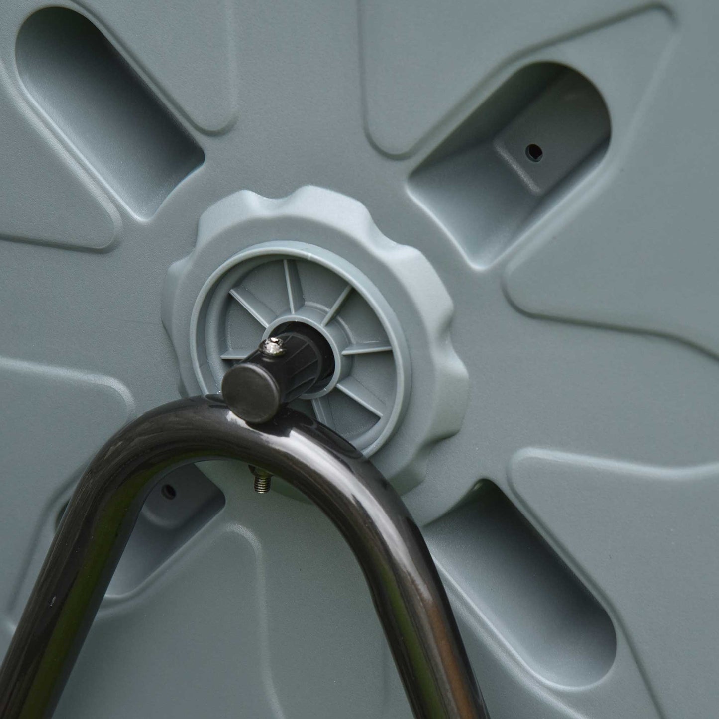 160L Tumbling Compost Bin Outdoor Dual Chamber 360° Rotating Composter, Garden Compost Bin w/ Sliding Doors & Solid Steel Frame, Grey