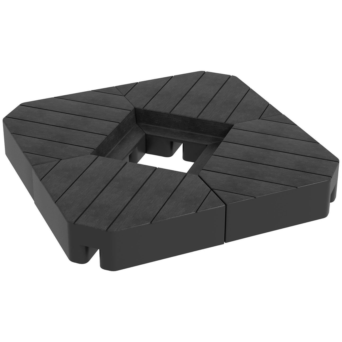 Umbrella Weights for Cantilever Parasols, Set of 4 Heavy Duty Parasol Base Stand Weights, 80kg Sand or 60kg Water Filled, Black