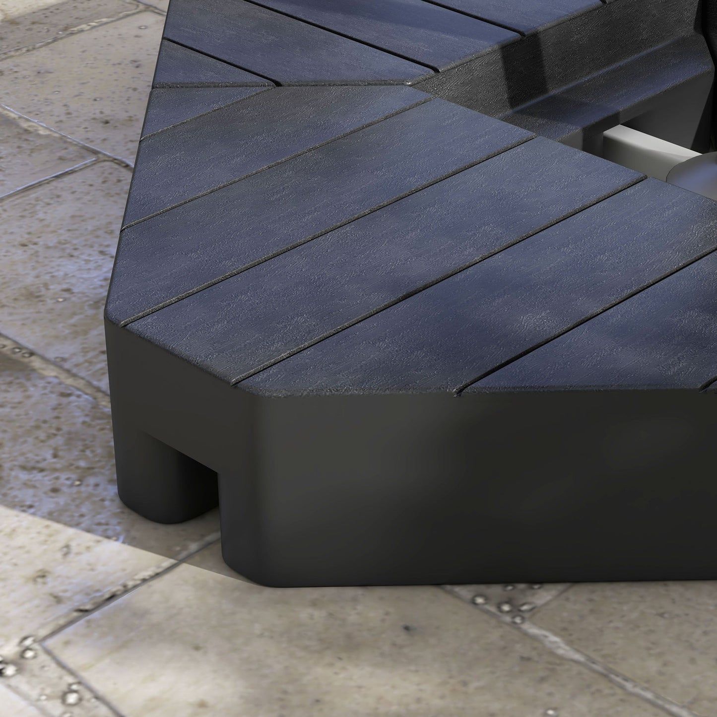 Umbrella Weights for Cantilever Parasols, Set of 4 Heavy Duty Parasol Base Stand Weights, 80kg Sand or 60kg Water Filled, Black