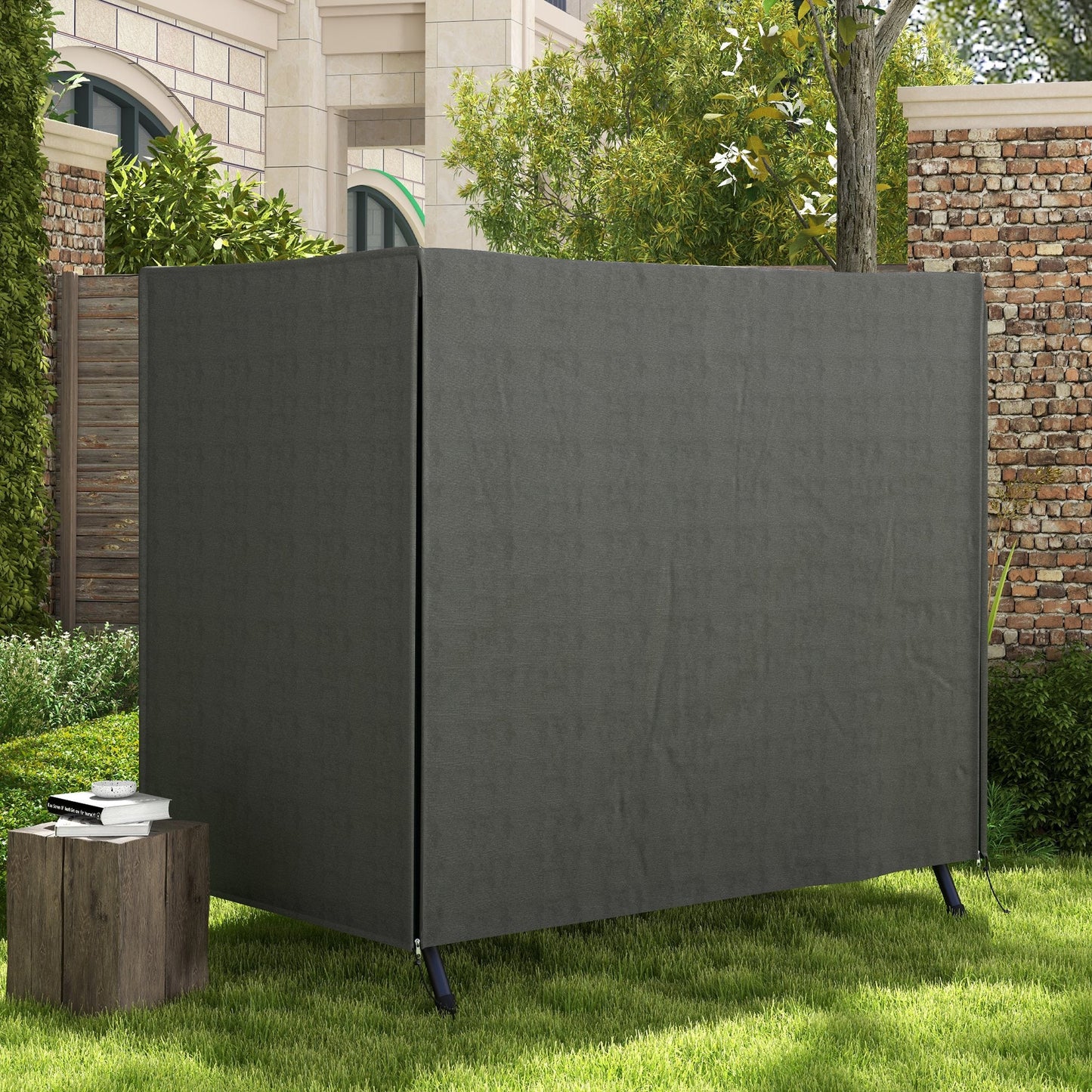 3 Seater 600D Oxford Patio Swing Chair Cover Outdoor Garden Furniture Rain Protection Protector Waterproof Anti-UV, 177 x 114 x 152cm, Dark Grey