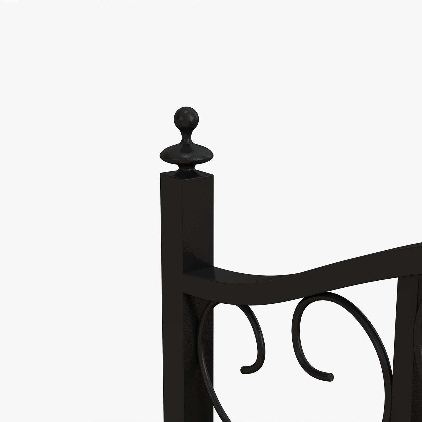 1.2M Metal Garden Bridge with Safety Railings, Classic Retro Arc Footbridge with Scrollwork Pattern, Small Decorative Pond Bridge for Creeks Streams Borders, Black