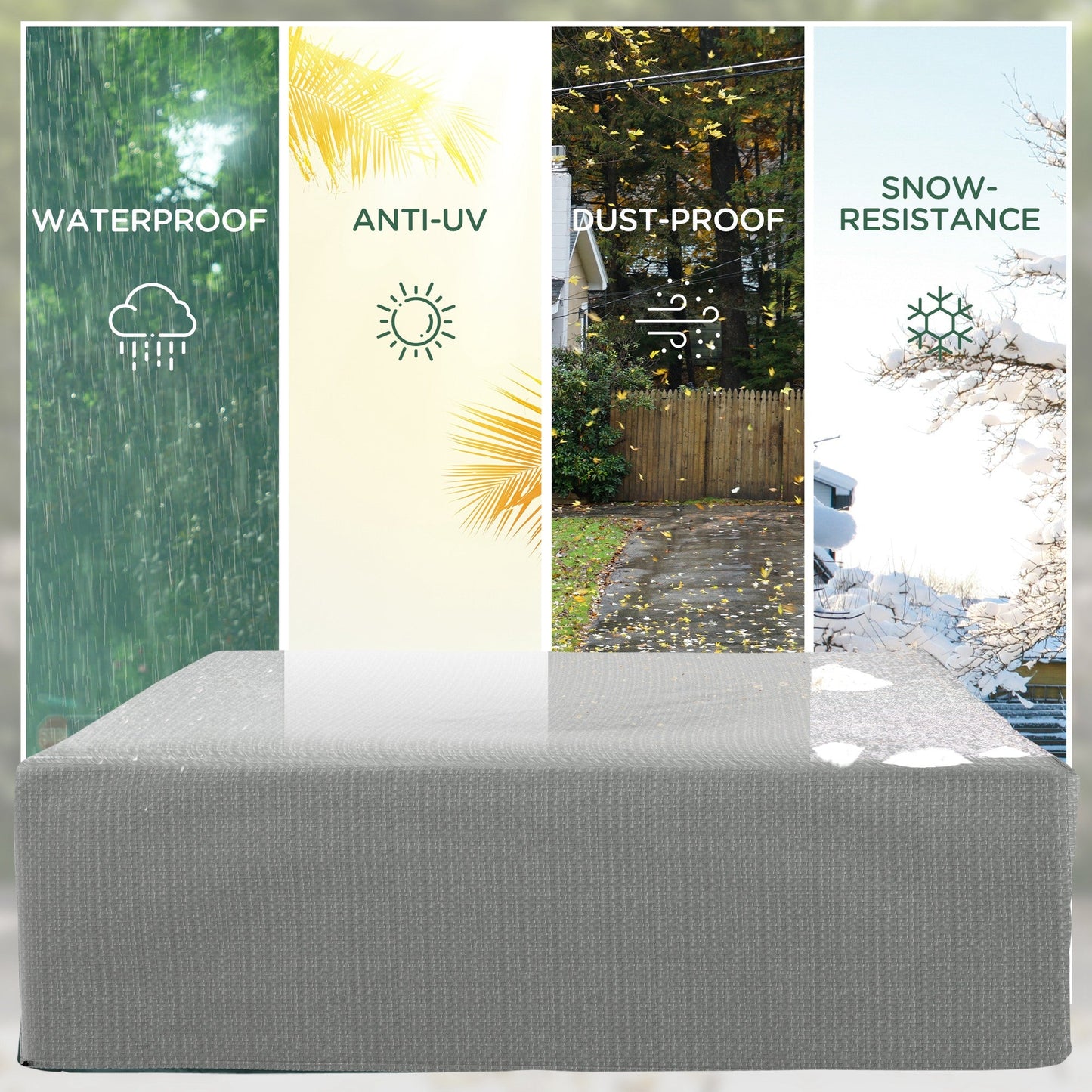 Garden Furniture Cover, Waterproof Anti-UV Large Protective Patio Set Covers, 235 x 190 x 90cm, Grey