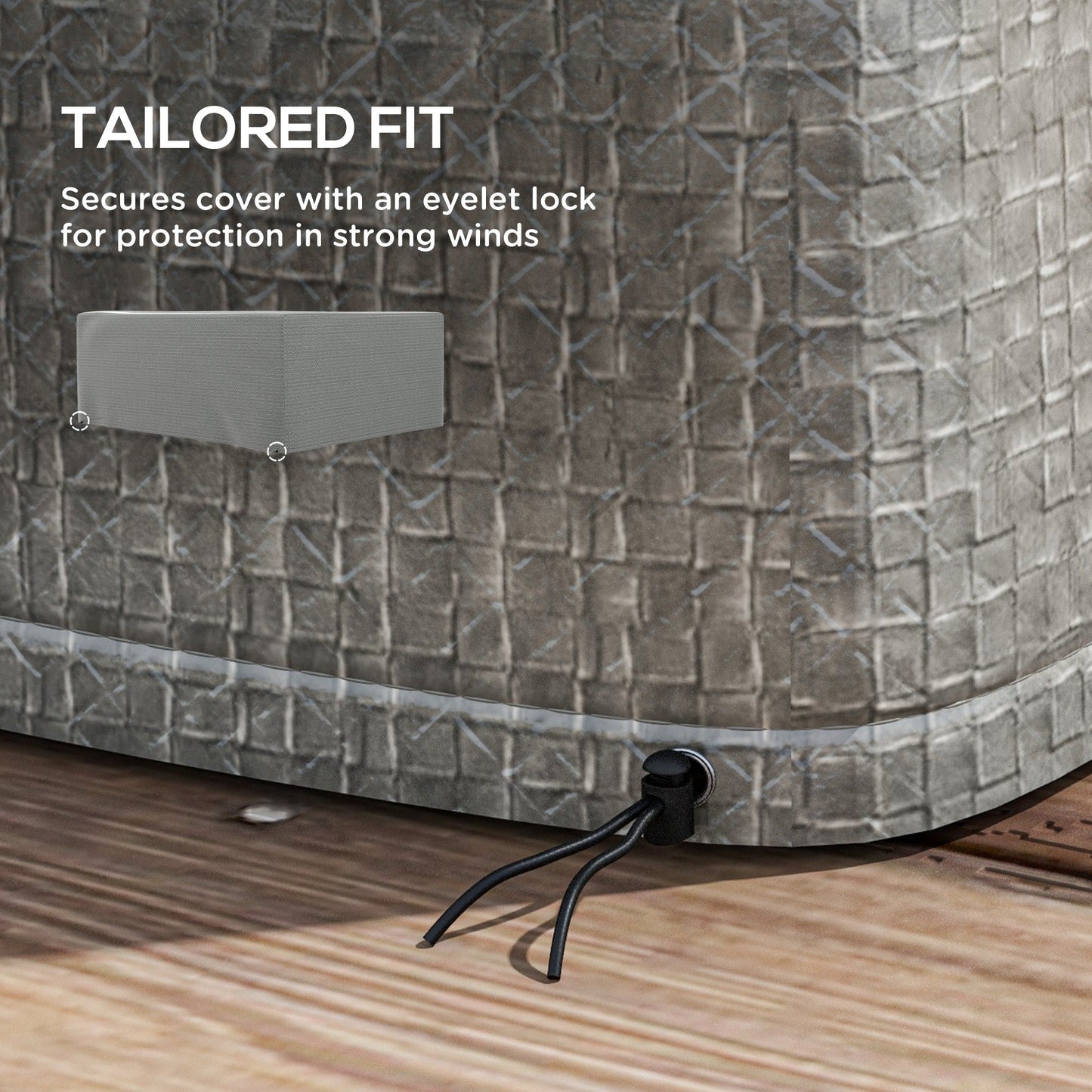 Garden Furniture Cover, Waterproof Anti-UV Large Protective Patio Set Covers, 235 x 190 x 90cm, Grey
