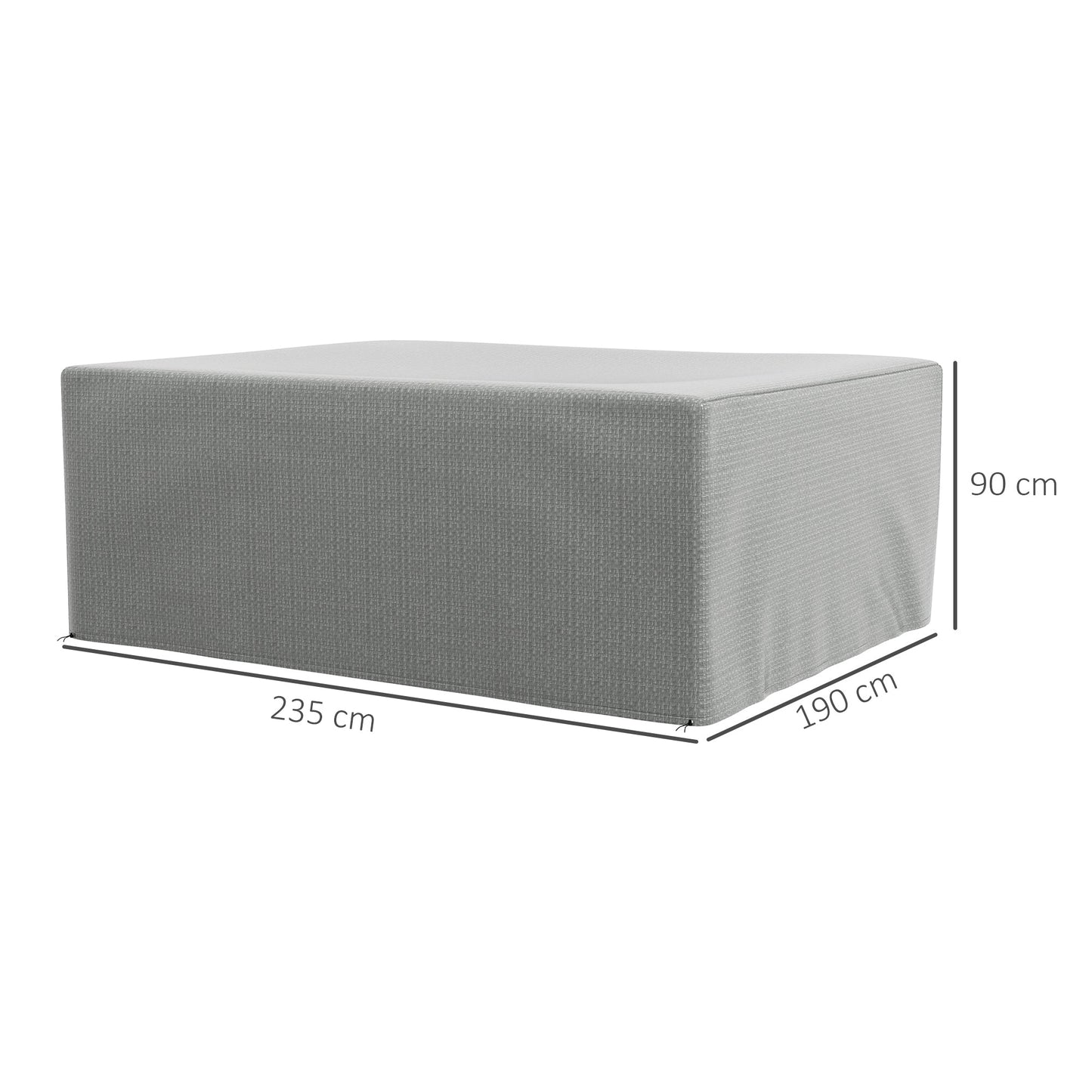 Garden Furniture Cover, Waterproof Anti-UV Large Protective Patio Set Covers, 235 x 190 x 90cm, Grey