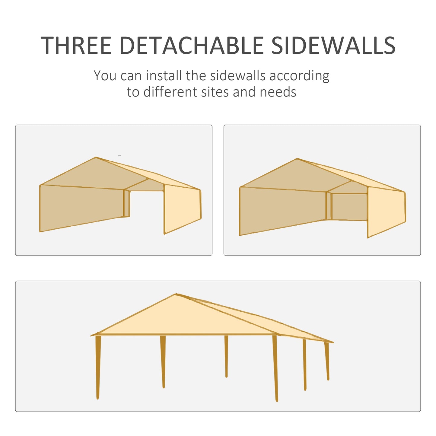 6 x 3 m Party Tent Gazebo Marquee Outdoor Patio Canopy Shelter with Windows and Side Panels Green
