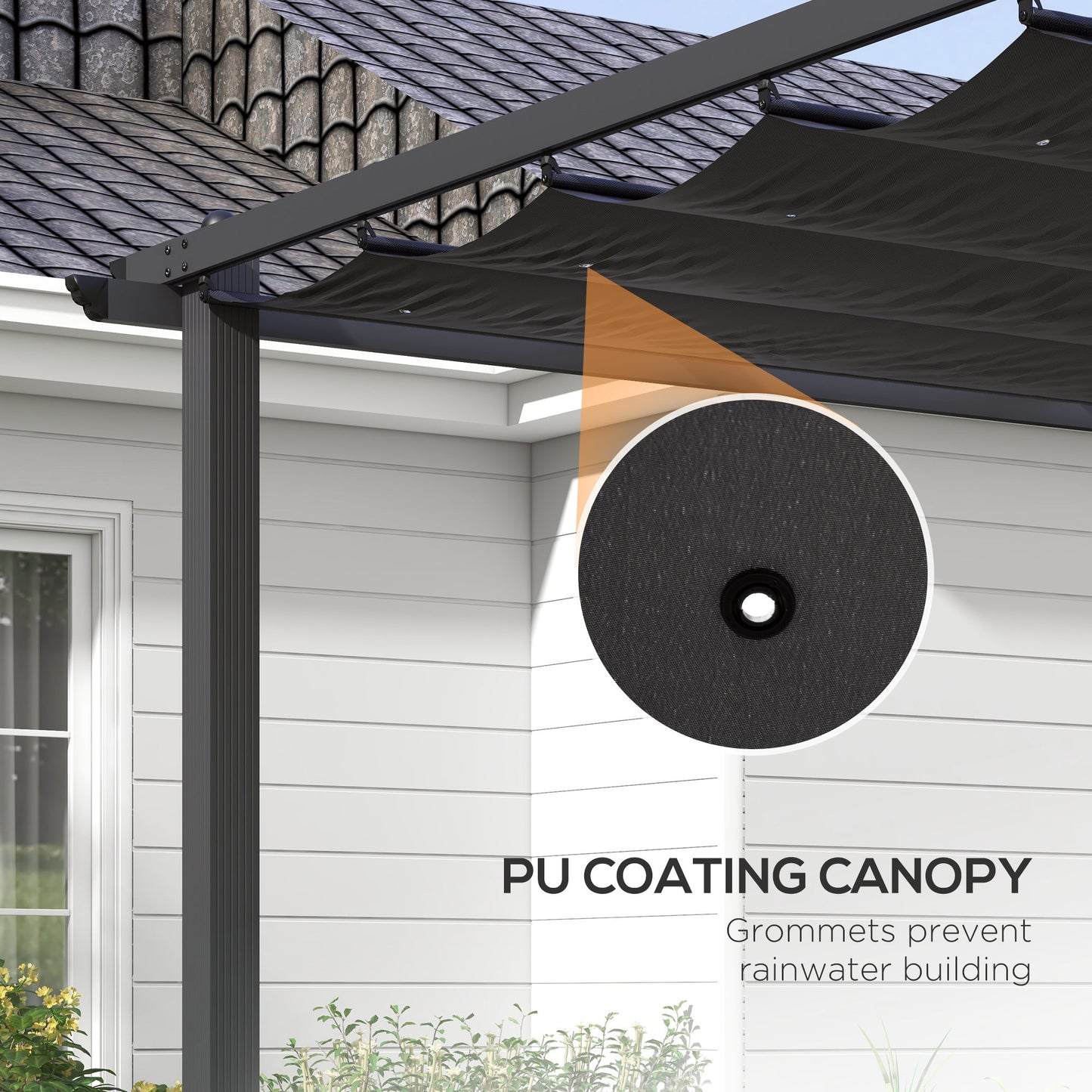 3 x 4m Pergola with Retractable Roof, Aluminium Frame Garden Gazebo Canopy Outdoor Sun Shade Shelter for Grill, Patio, Deck, Dark Grey
