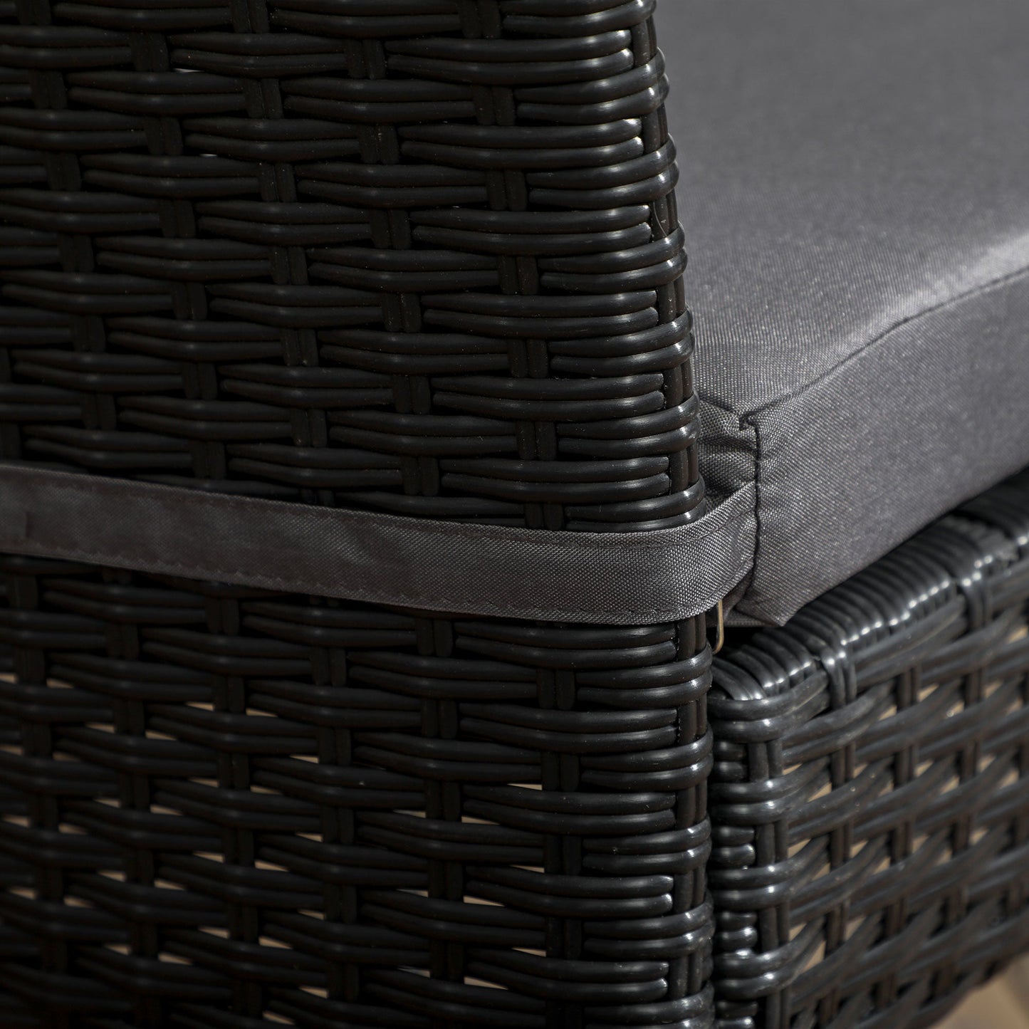 4 Pieces PE Rattan Garden Chairs with Cushion, Patio Wicker Dining Chairs with Backrest for Patio, Deck, Garden, Black