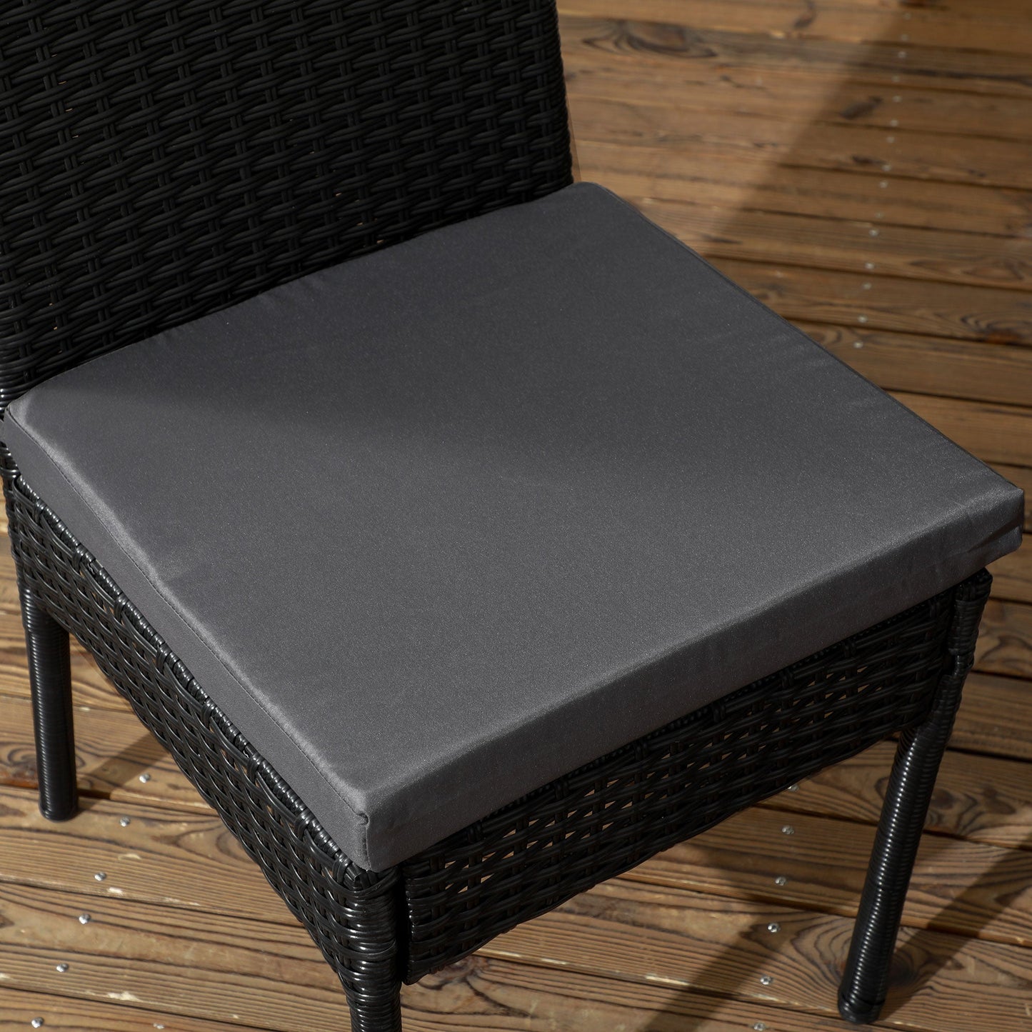 4 Pieces PE Rattan Garden Chairs with Cushion, Patio Wicker Dining Chairs with Backrest for Patio, Deck, Garden, Black