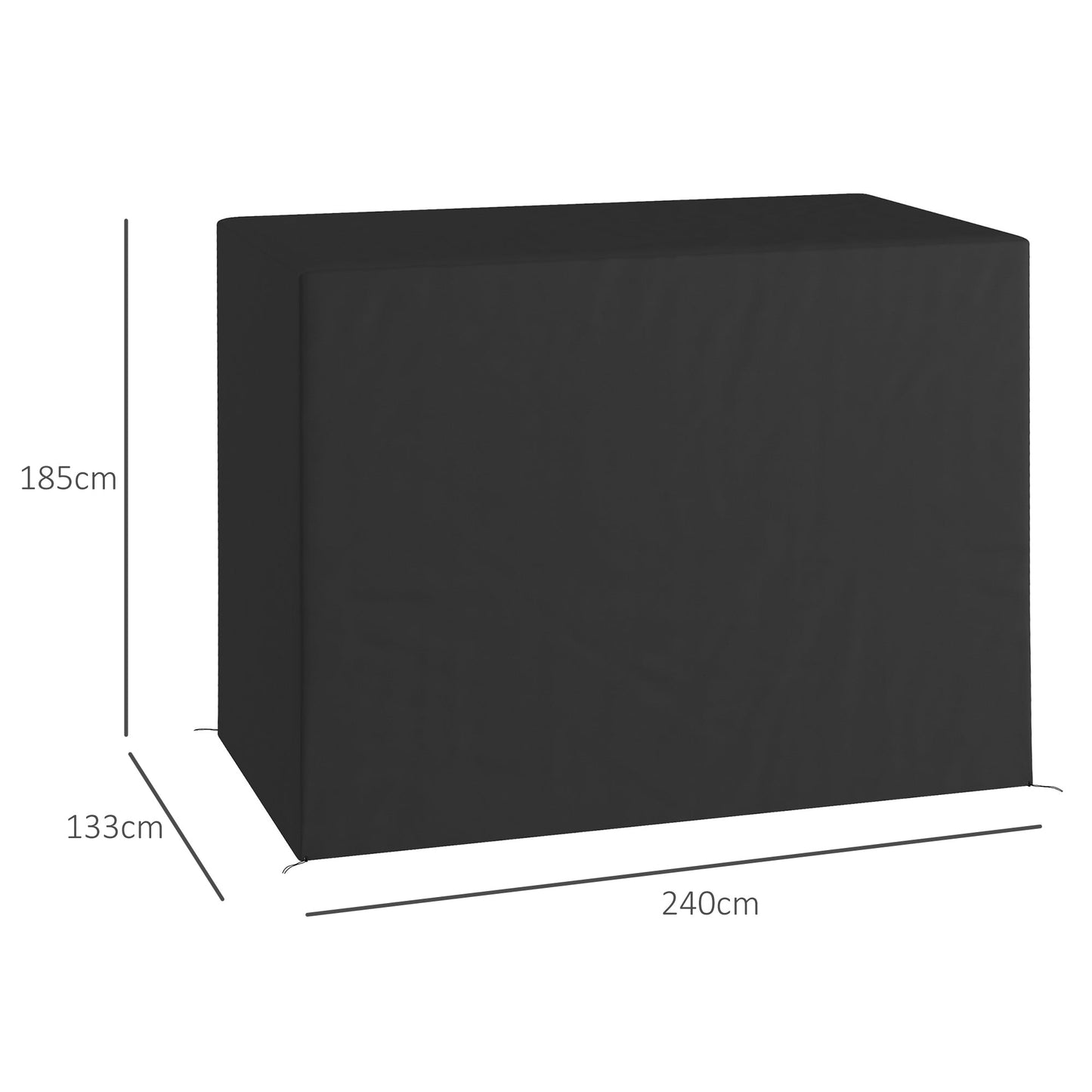 Oxford Patio 3-seater Swing Chair Cover Outdoor Garden Furniture Rain Protection Protector Waterproof Anti-UV, 240L x 133W x 185H cm, Dark Grey