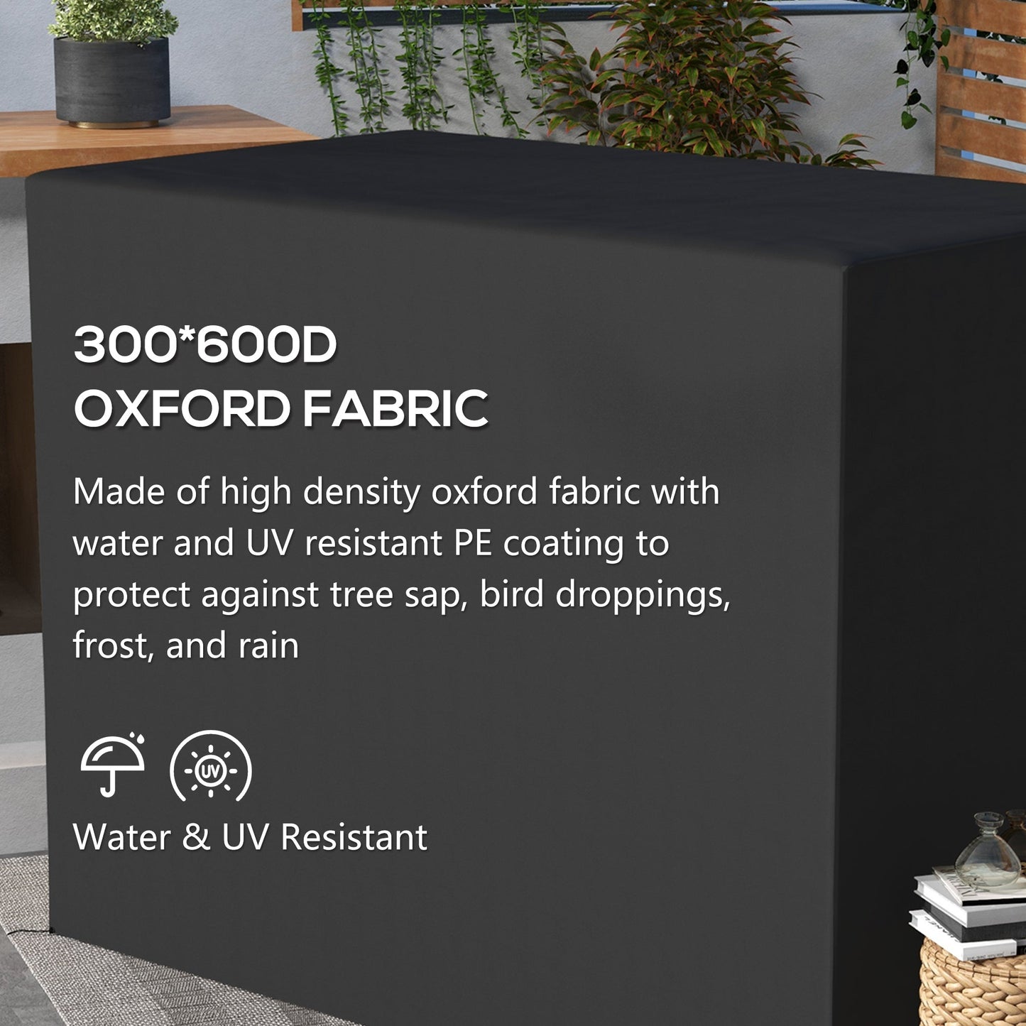 Oxford Patio 3-seater Swing Chair Cover Outdoor Garden Furniture Rain Protection Protector Waterproof Anti-UV, 240L x 133W x 185H cm, Dark Grey