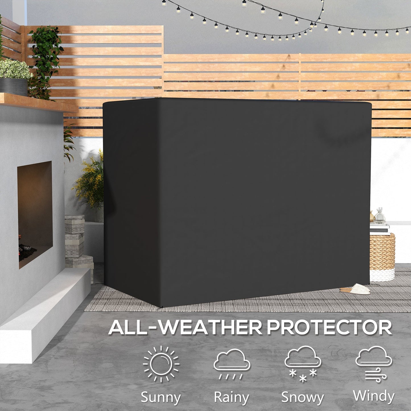 Oxford Patio 3-seater Swing Chair Cover Outdoor Garden Furniture Rain Protection Protector Waterproof Anti-UV, 240L x 133W x 185H cm, Dark Grey