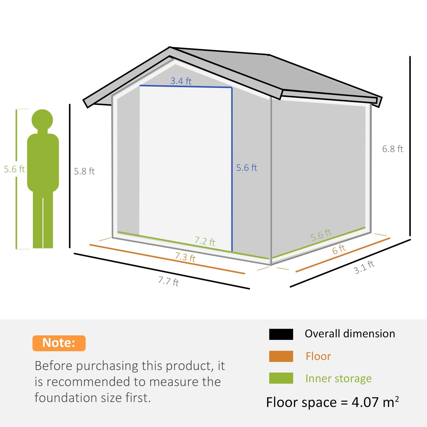 8 x 6ft Garden Metal Storage Shed House Hut Gardening Tool Storage with Kit and Ventilation, Brown