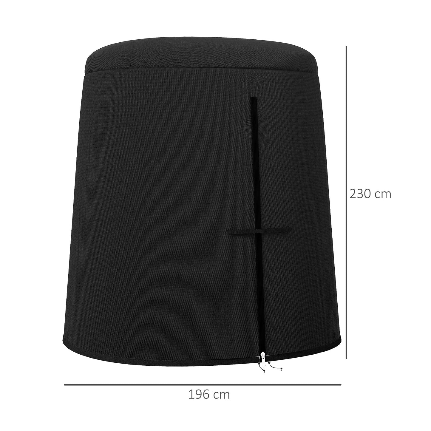 Hanging Egg Chair Cover, Outdoor Single Swing Chair Cover, Waterproof Anti-dust Furniture Protector with Zipper, 300D Oxford Fabric for 200 x 230 cm Stand, Black