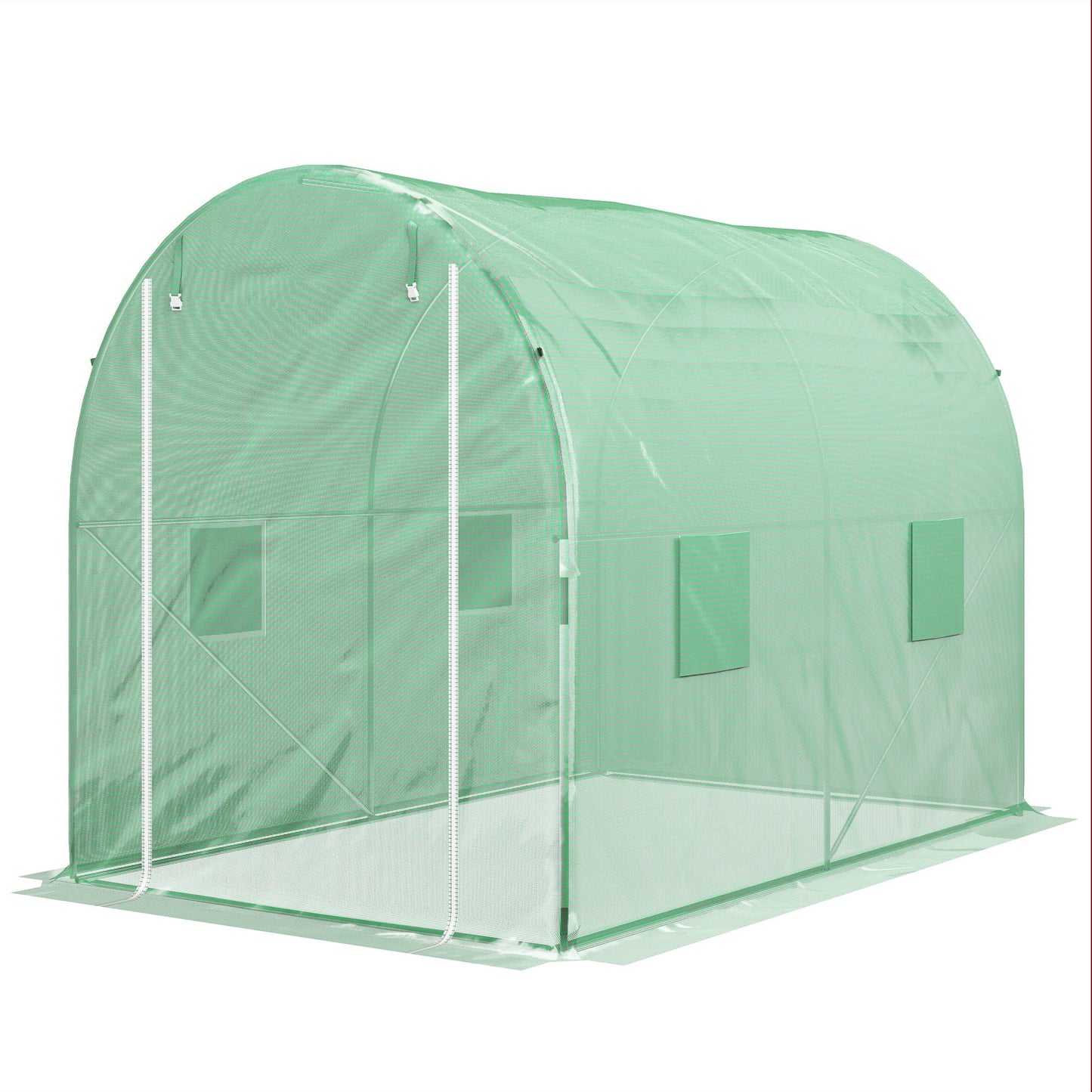 3L x 2W x 2H m Polytunnel Greenhouse, Walk-in Polytunnel Outdoor Garden Flower Vegetable Planter with Zipped Door