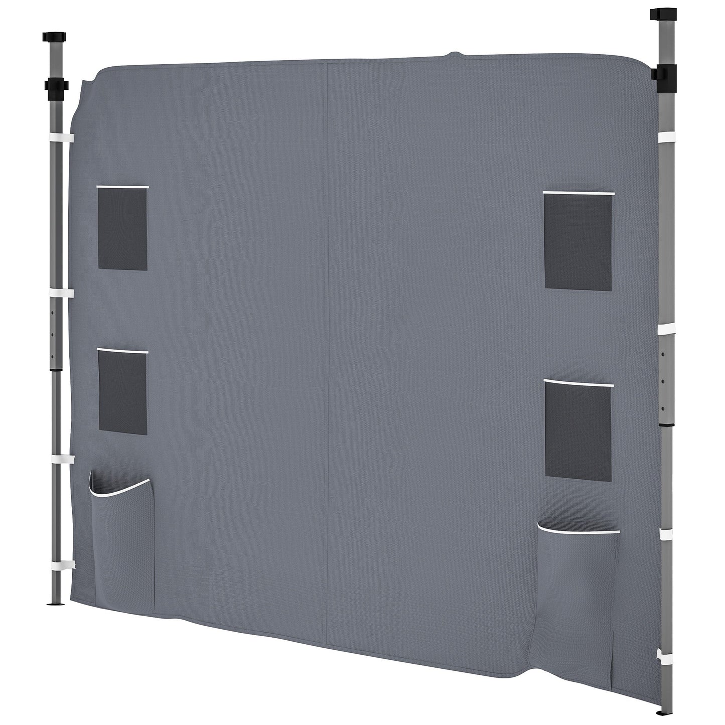 Gazebo Side Panel, Canopy Sidewall Panel with 4 Mesh Bags and 2 Storage Pockets for 3 x 3 m Straight Leg Pop Up Gazebos, 1 Pack Sidewall Only, Grey