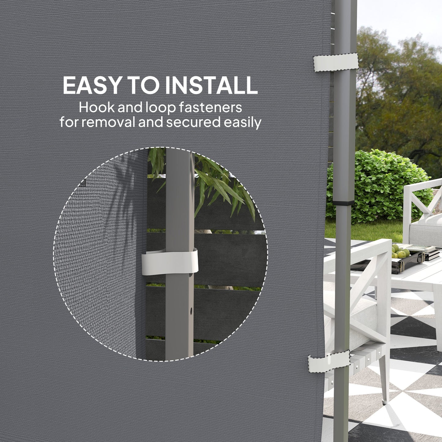 Gazebo Side Panel, Canopy Sidewall Panel with 4 Mesh Bags and 2 Storage Pockets for 3 x 3 m Straight Leg Pop Up Gazebos, 1 Pack Sidewall Only, Grey