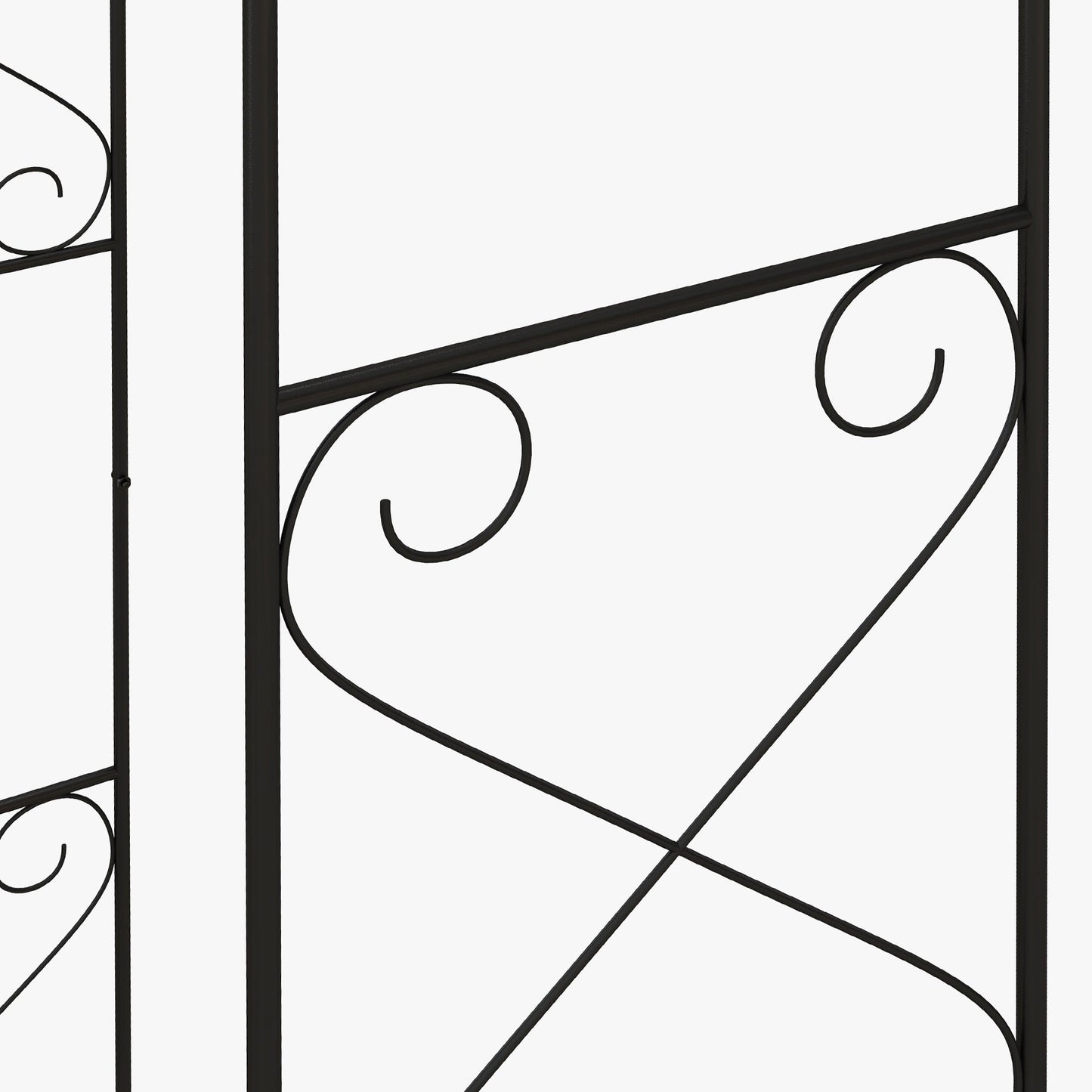 Outdoor Garden Arch with Double Gates, Metal Garden Arbor for Climbing Plants, Roses, Vines, Wedding Arch for Outdoor, 114L x 36W x 232H cm, Black