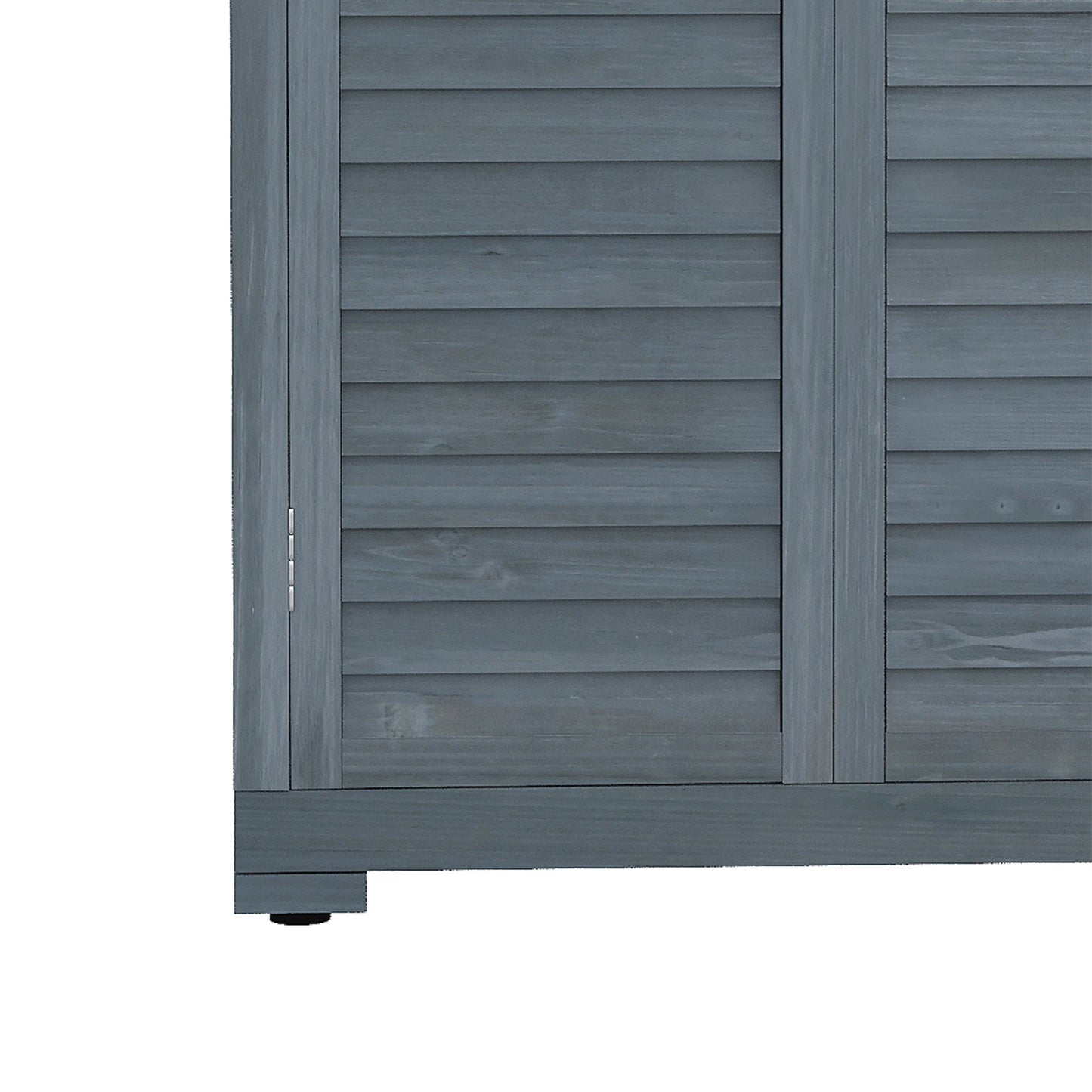 Small Shed, Wooden Garden Storage Shed, 3 Shelves Outdoor Tool Shed Cabinet with Asphalt Roof and Shutter Doors, 87cm x 47cm x 160cm, Grey