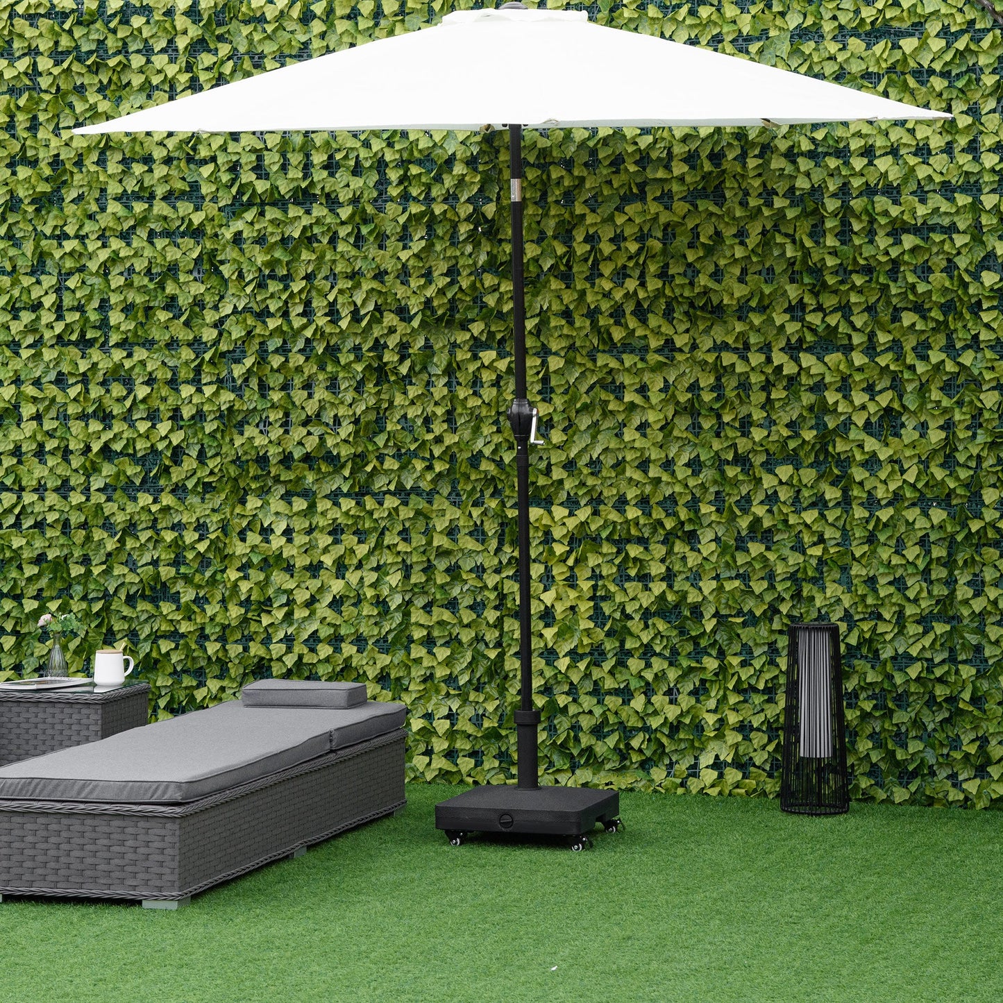 20kg Heavy Duty Garden Parasol Base Stand with Wheels Sand or Water Filled Patio Umbrella Base Square Outdoor Umbrella Stand Holder, Black