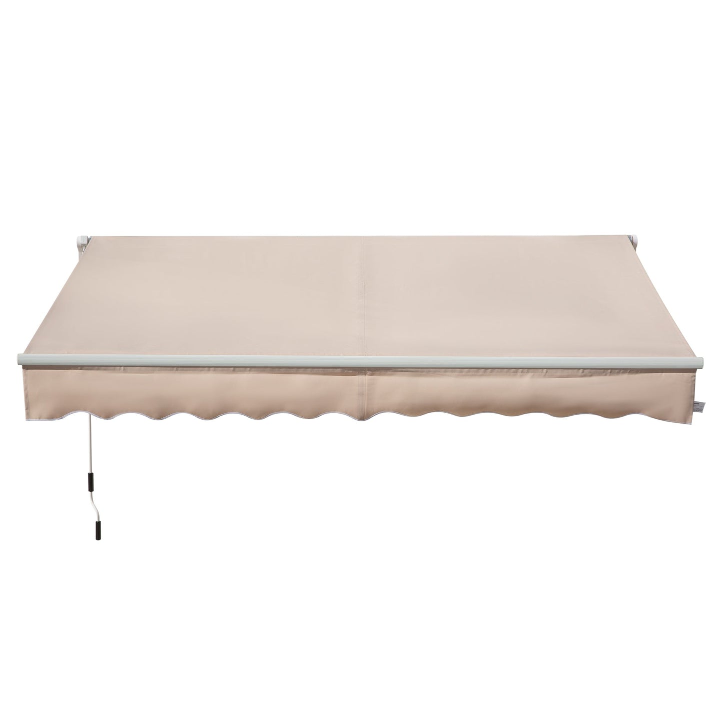 4x2.5m Retractable Manual Awning Window Door Sun Shade Canopy with Fittings and Crank Handle Beige