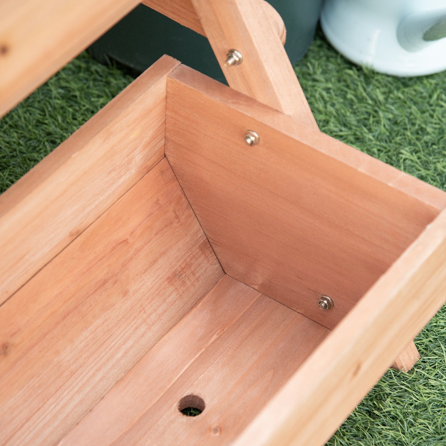 3 Tier 66L Raised Garden Bed Wooden Elevated Planter Box Kit for Flower, Vegetable, Herb, 65 x 75 x 76cm, Brown