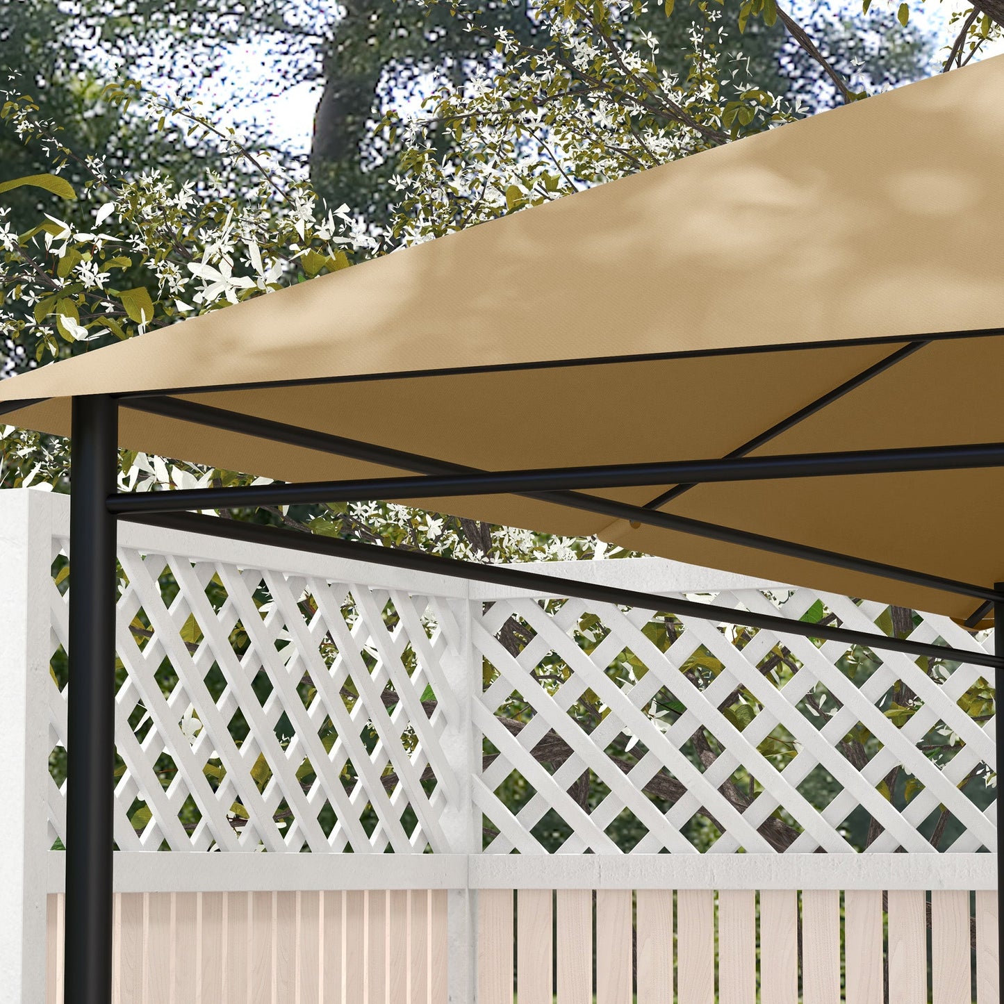 3 x 4m Gazebo Canopy Replacement Covers, Garden Gazebo Roof Replacement with Vents and Drain Holes, TOP COVER ONLY, Khaki