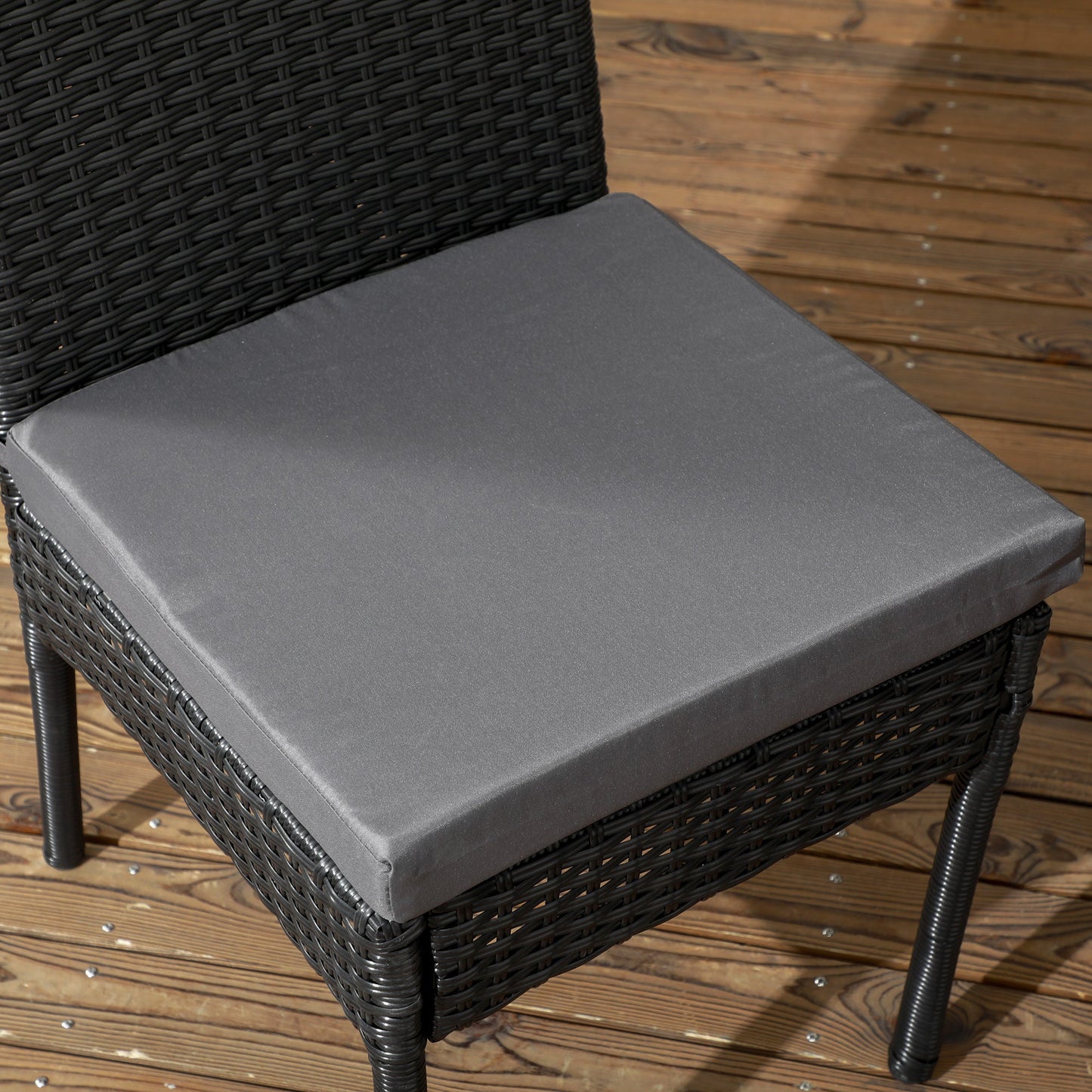2 Pieces PE Rattan Garden Chairs with Cushion, Patio Wicker Dining Chairs with Backrest for Patio, Deck, Garden, Black