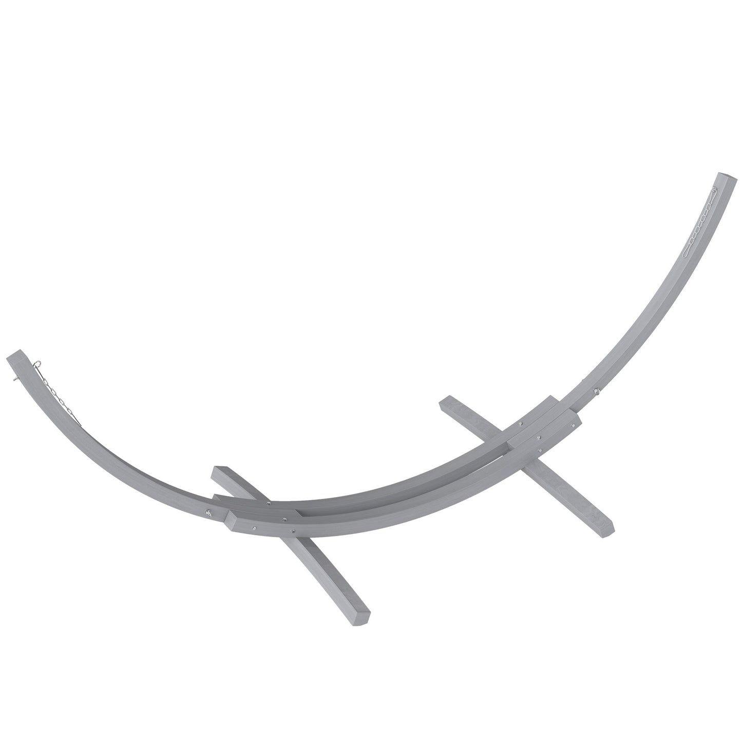 3(m) Wooden Hammock Stand, 1 Person Hammock Frame with Chain and Safety Buckles, Pine Wood Arc Stand for Garden, Patio, Outdoor and Indoor, Grey