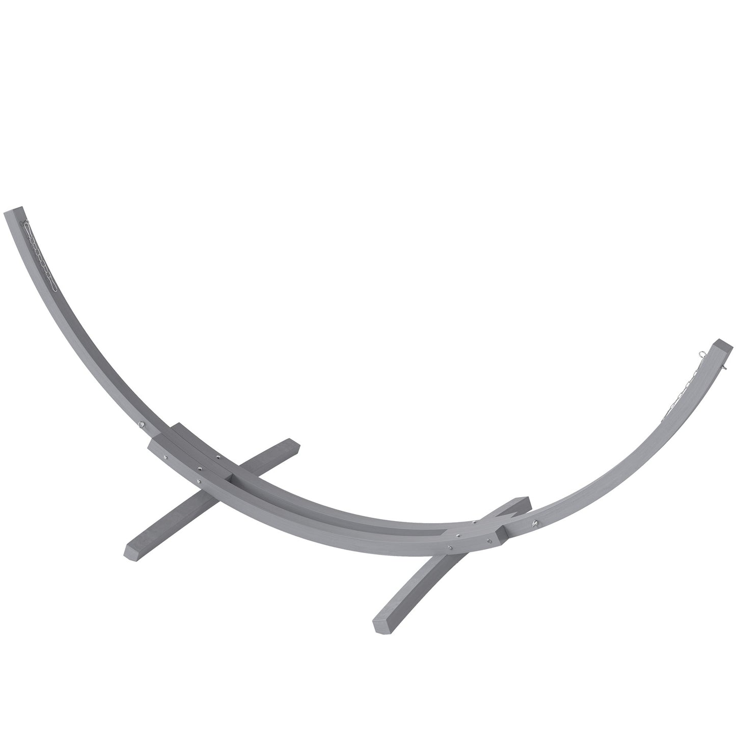 3(m) Wooden Hammock Stand, 1 Person Hammock Frame with Chain and Safety Buckles, Pine Wood Arc Stand for Garden, Patio, Outdoor and Indoor, Grey