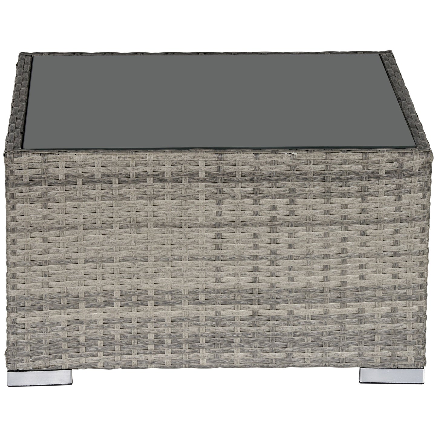 Patio Rattan Coffee Table Ready to Use Outdoor Furniture Suitable for Garden Backyard, Grey