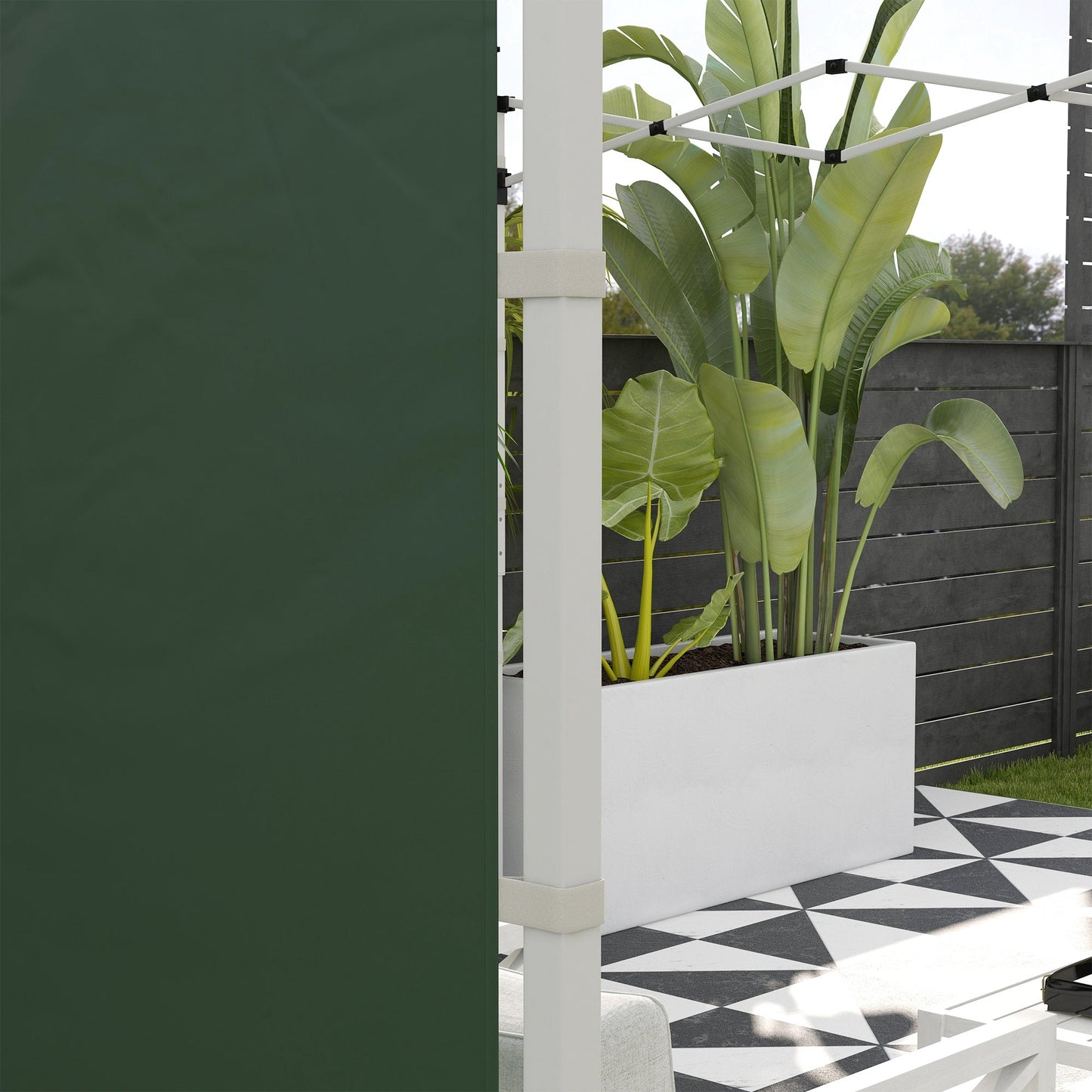Gazebo Side Panels with Windows and Doors, for 3x3(m) or 3x6m Pop Up Gazebo, 2 Pack Sides Replacement, Green