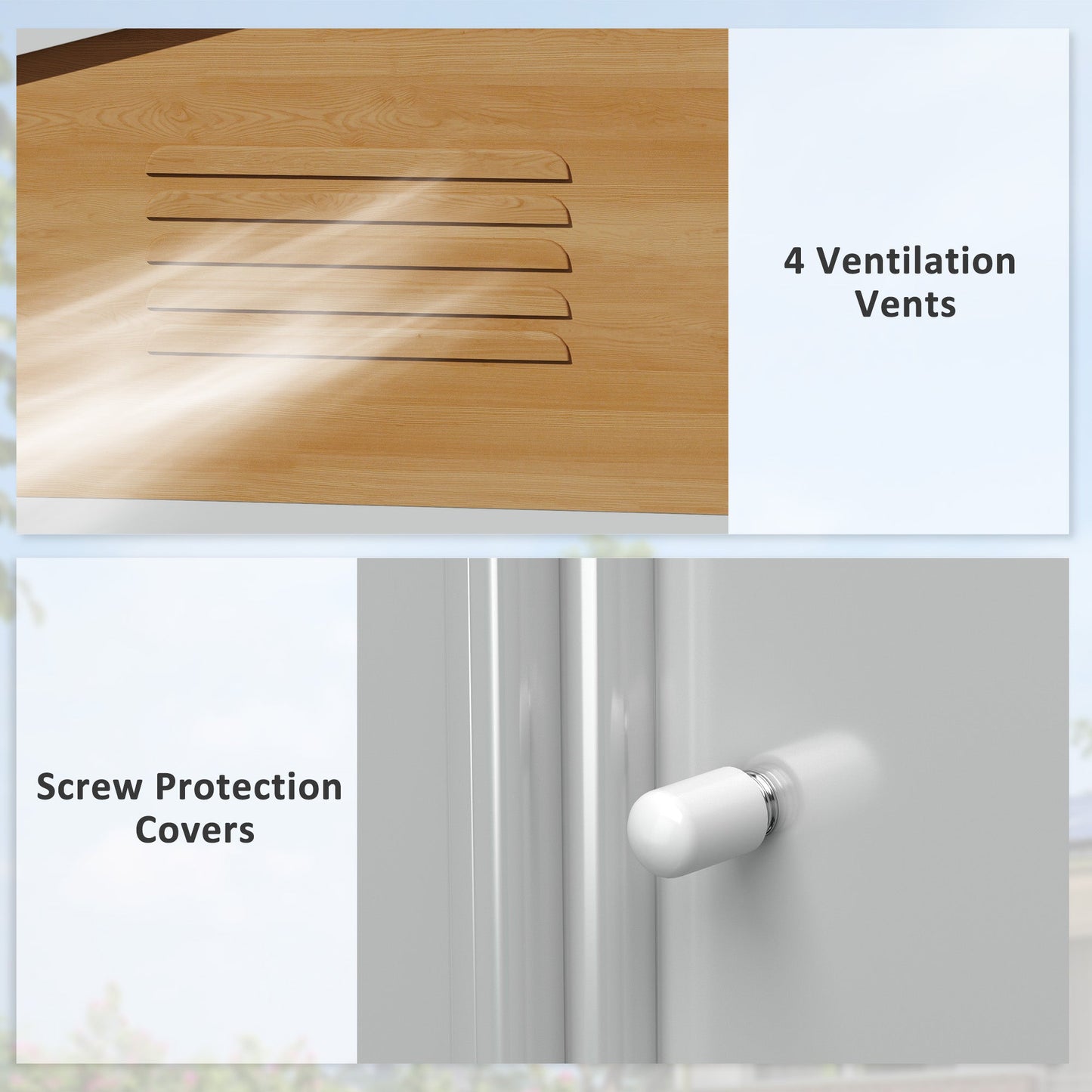 7.7 x 5.7ft Metal Garden Shed with Ventilation Slots and Sliding Doors, Galvanised Outdoor Tool Storage House, Brown Wood Effect