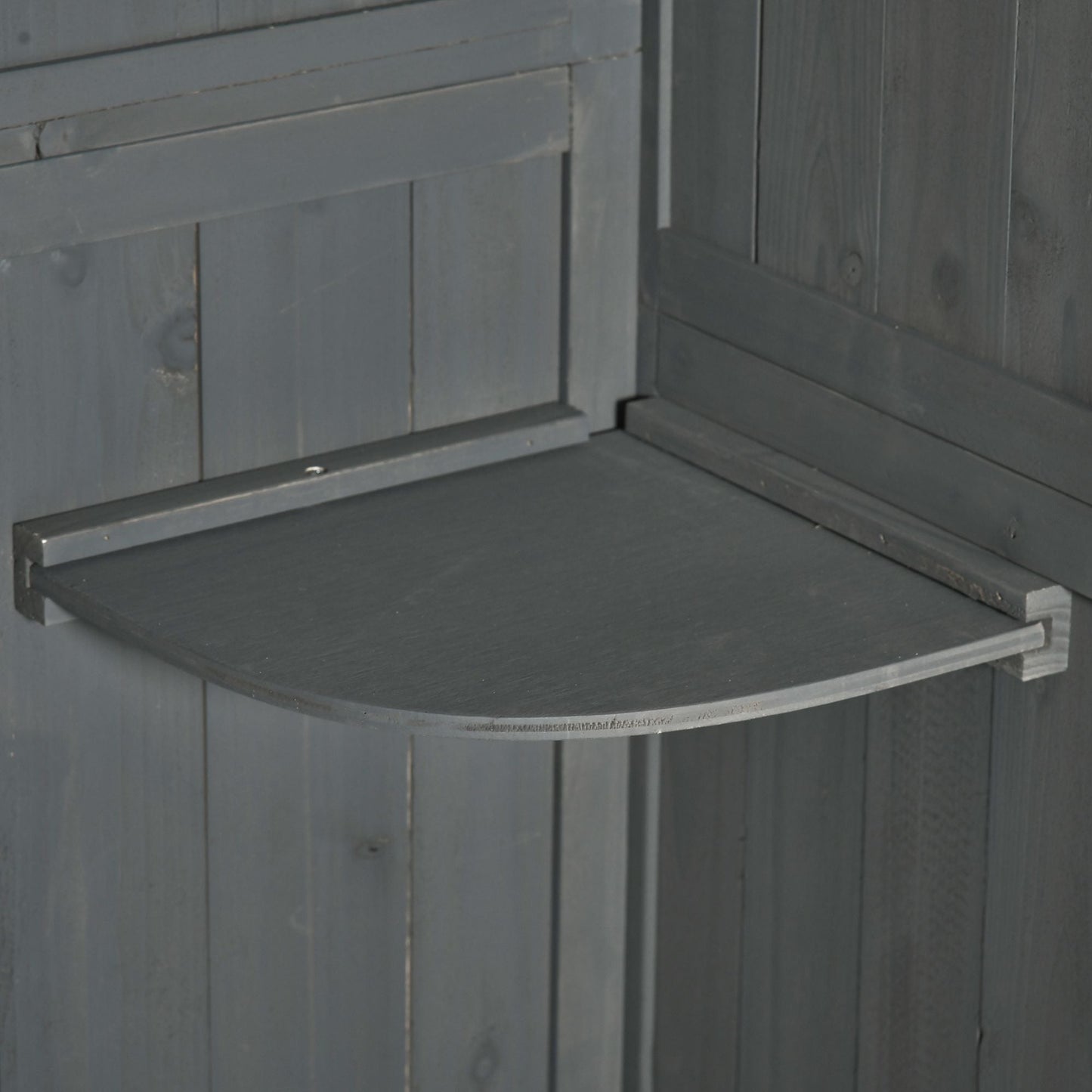 Wooden Garden Shed, Utility Outdoor Small Shed with Lockable Double Doors, Shelves and Roof Hatch, Grey