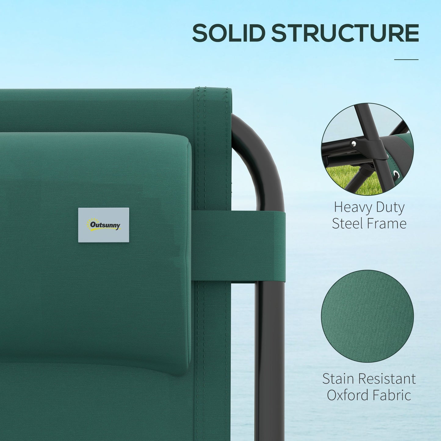 Zero Gravity Lounger Chair Set of 2, Folding Reclining Patio Chair with Padded Seat, Cup Holder, Soft Cushion and Headrest for Poolside, Camping, Green