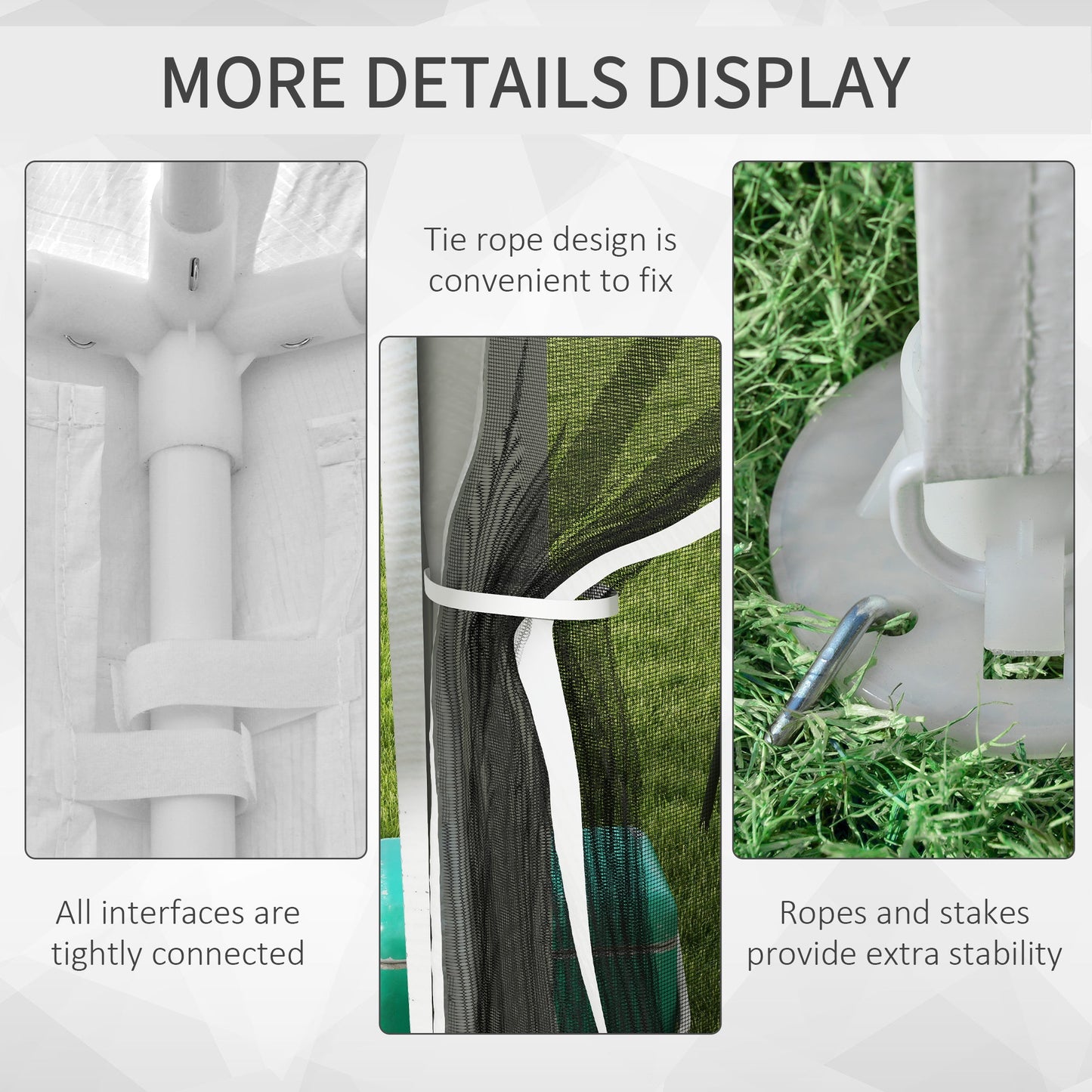 4 m x 3 m Gazebo Party Tent Outdoor Canopy Garden Sun Shade with Mesh Sidewalls, White
