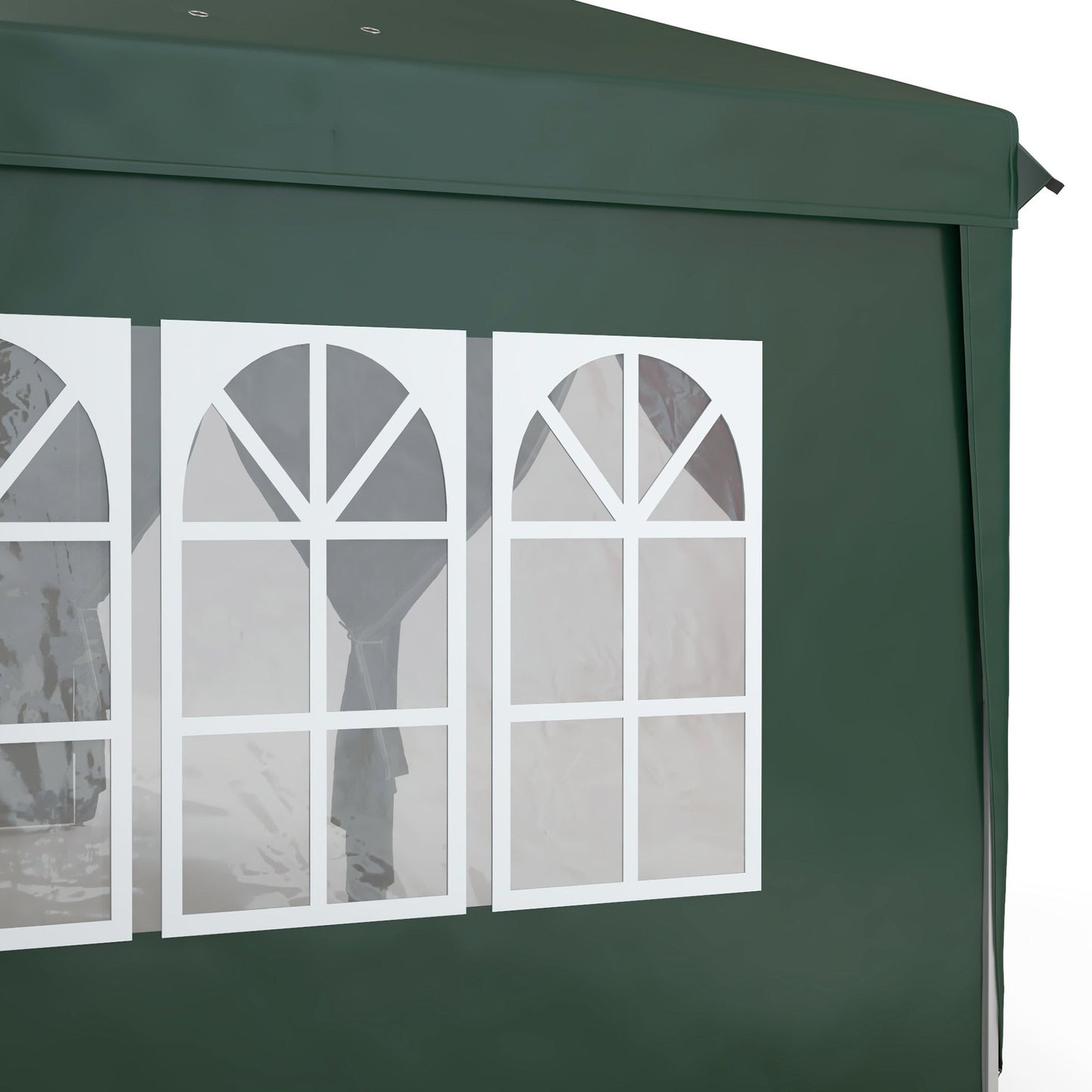 3 x 6 m Pop Up Gazebo with Sides and Windows, Height Adjustable Wedding Camping Party Tent Canopy Marquee with Storage Bag for Garden, Event, Green