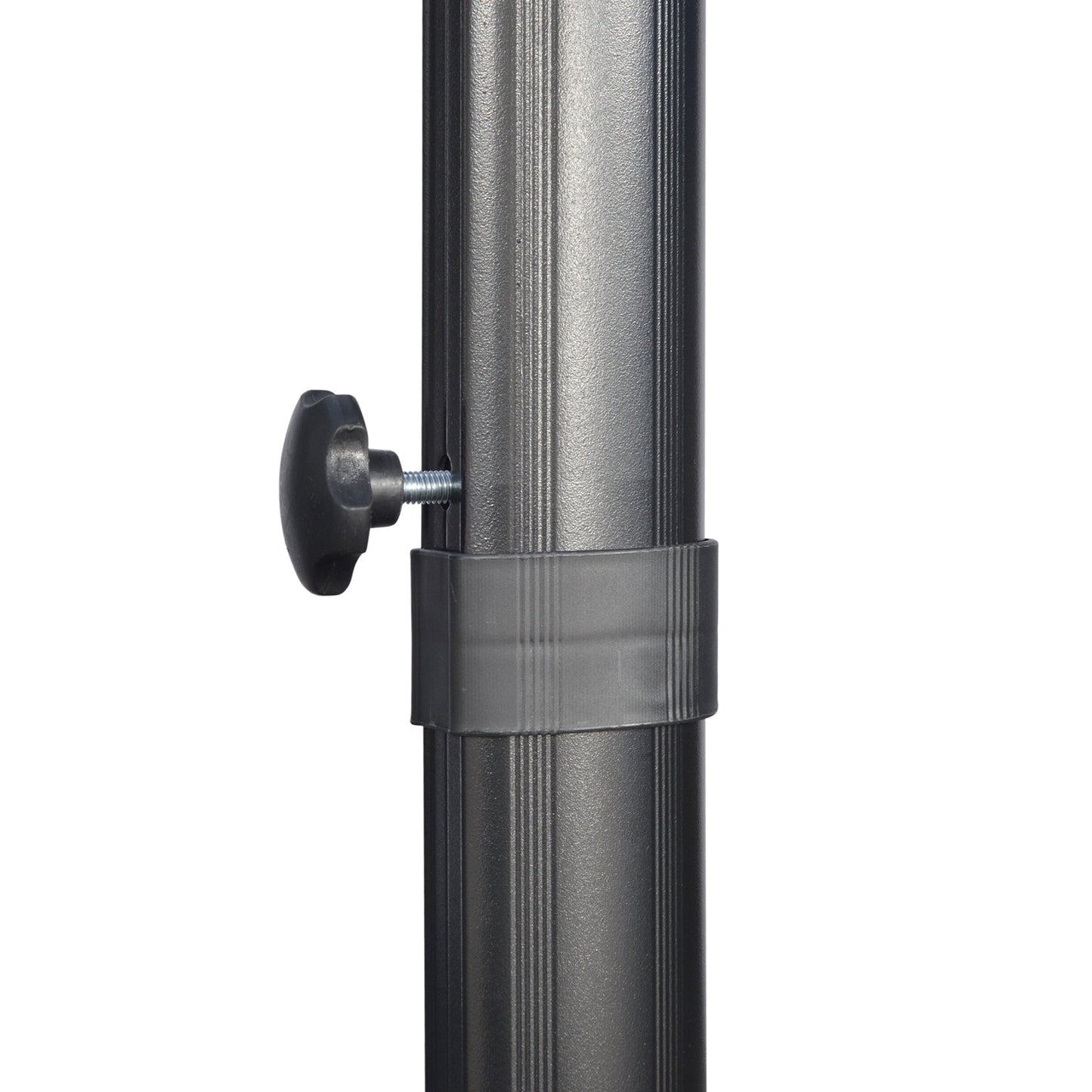 2.7 x 2.7 m Cantilever Parasol, Square Overhanging Umbrella with Cross Base, Crank Handle, Tilt, 360° Rotation and Aluminium Frame, Cream White