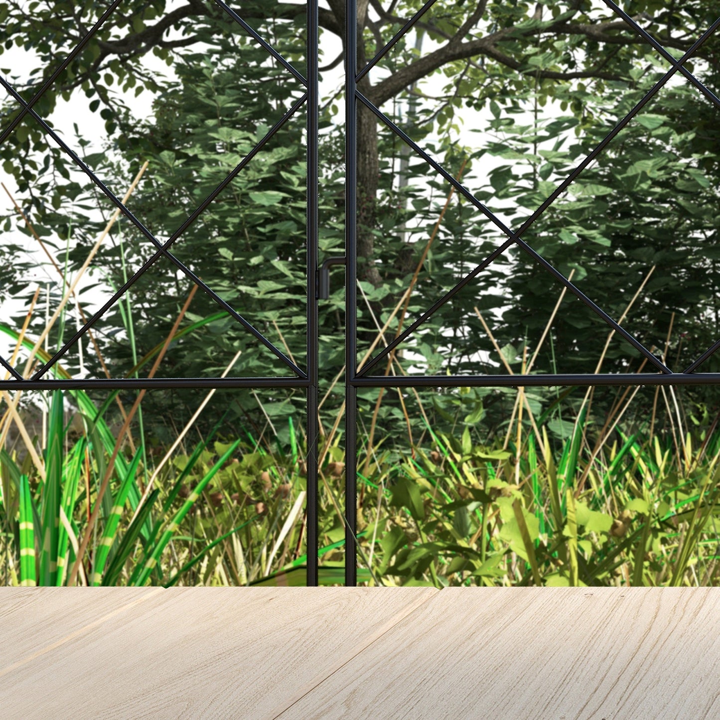 Decorative Garden Fencing, 43in x 11.4ft Outdoor Picket Fence Panels, 4PCs Rustproof Steel Wire Landscape Flower Bed Border Edging Animal Barrier, Swirls
