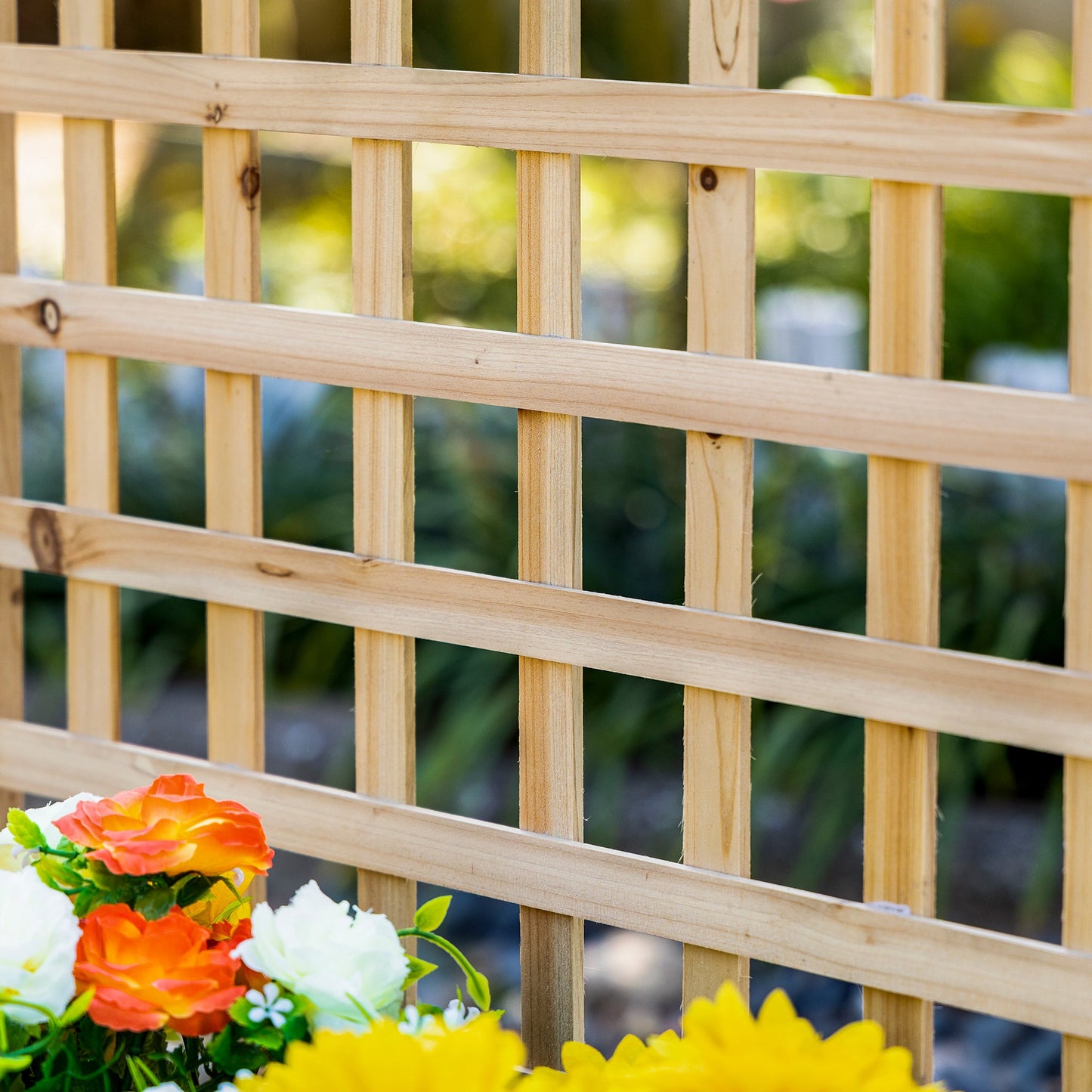 Garden Planters with Trellis for Climbing Vines, Wooden Raised Beds for Garden, Free Standing Flower Pot, Indoor Outdoor Display Rack, 64 x 28 x 120 cm, Natural