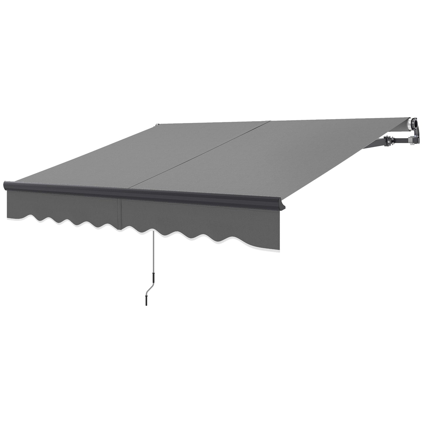 2.5 x 2m Electric Awning with Remote Controller, Aluminium Frame DIY Retractable Awning, UV30+ Sun Shade Canopy for Garden Patio Deck Door Window, Dark Grey