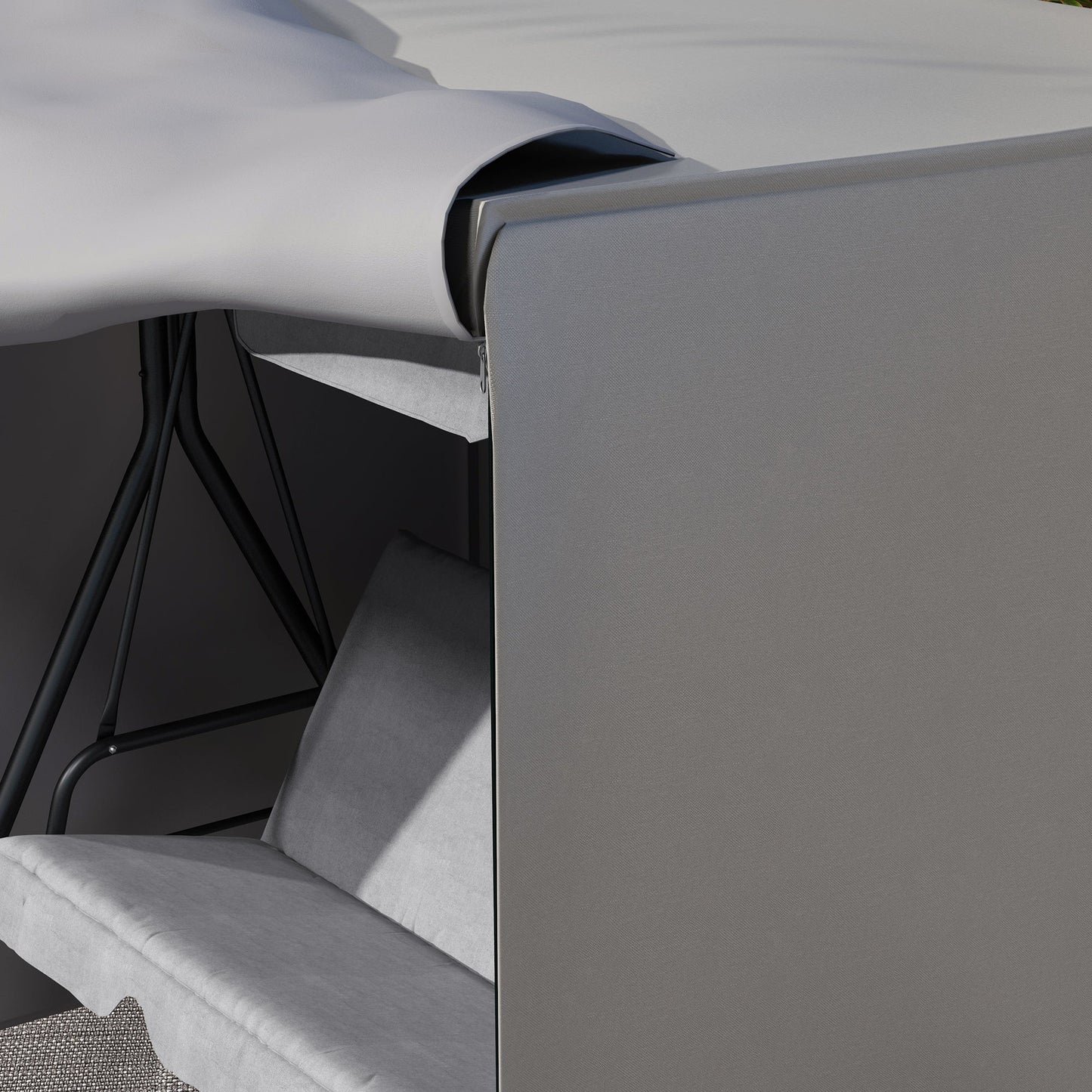 3 Seater 600D Oxford Patio Swing Chair Cover Outdoor Garden Furniture Rain Protection Protector Waterproof Anti-UV, 177 x 114 x 152cm, Light Grey